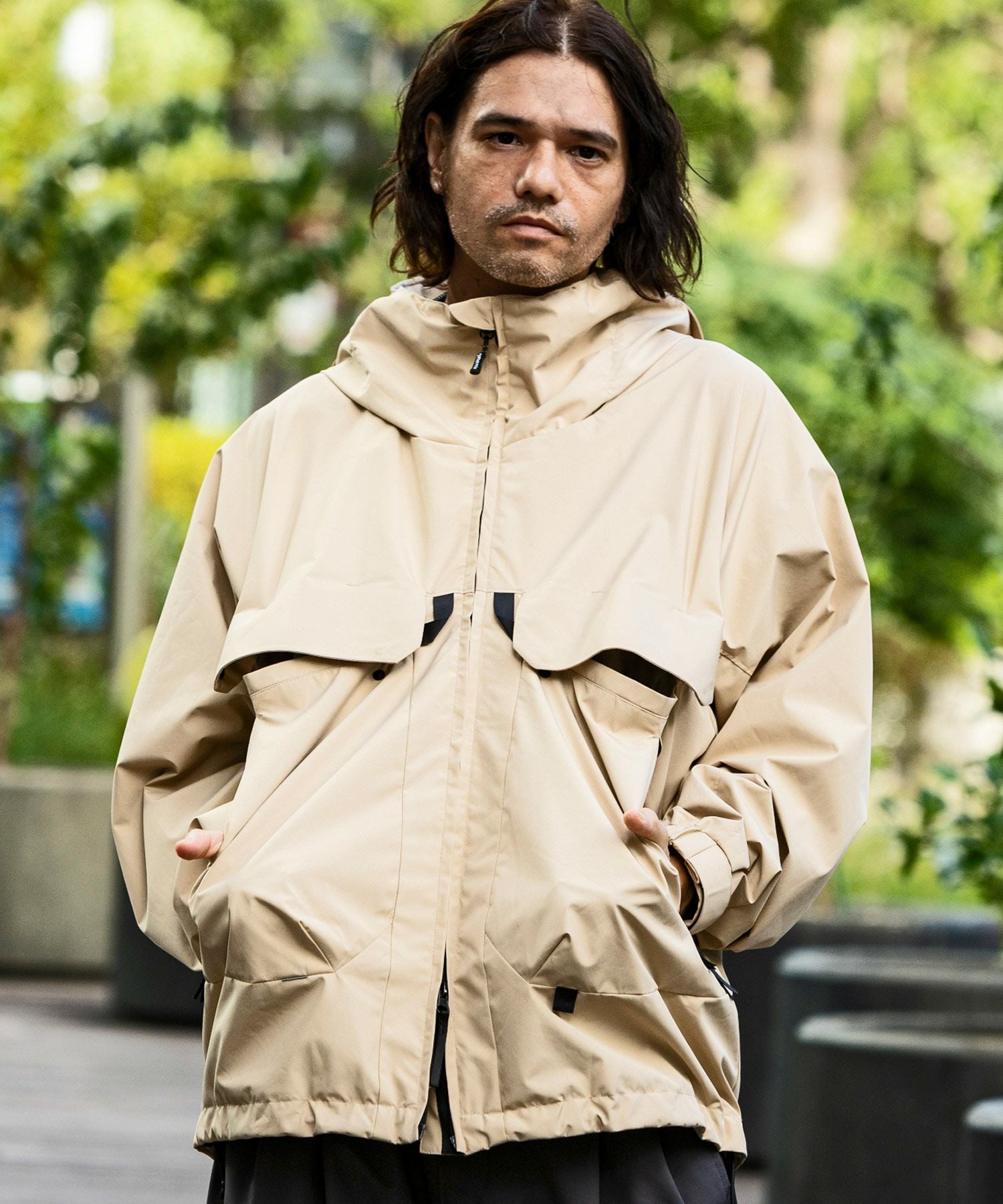ベージュ フード付き ジャンパー phenix(プラスフェニックス)FISHERMANS JACKET フィッシャーマンズ