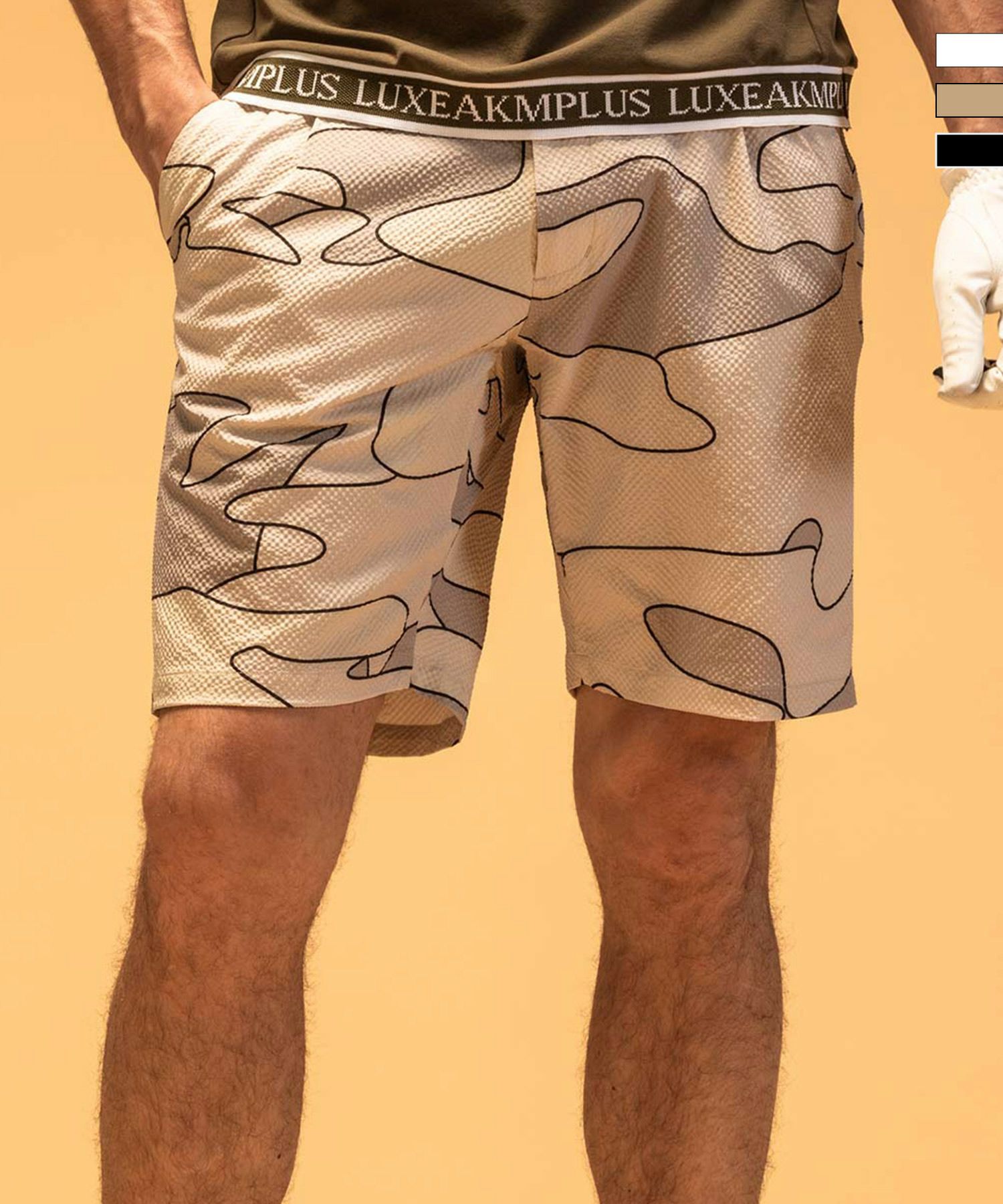 LUXEAKMPLUS(リュクスエイケイエムプラス)ゴルフ カモ柄ショーツ(吸水