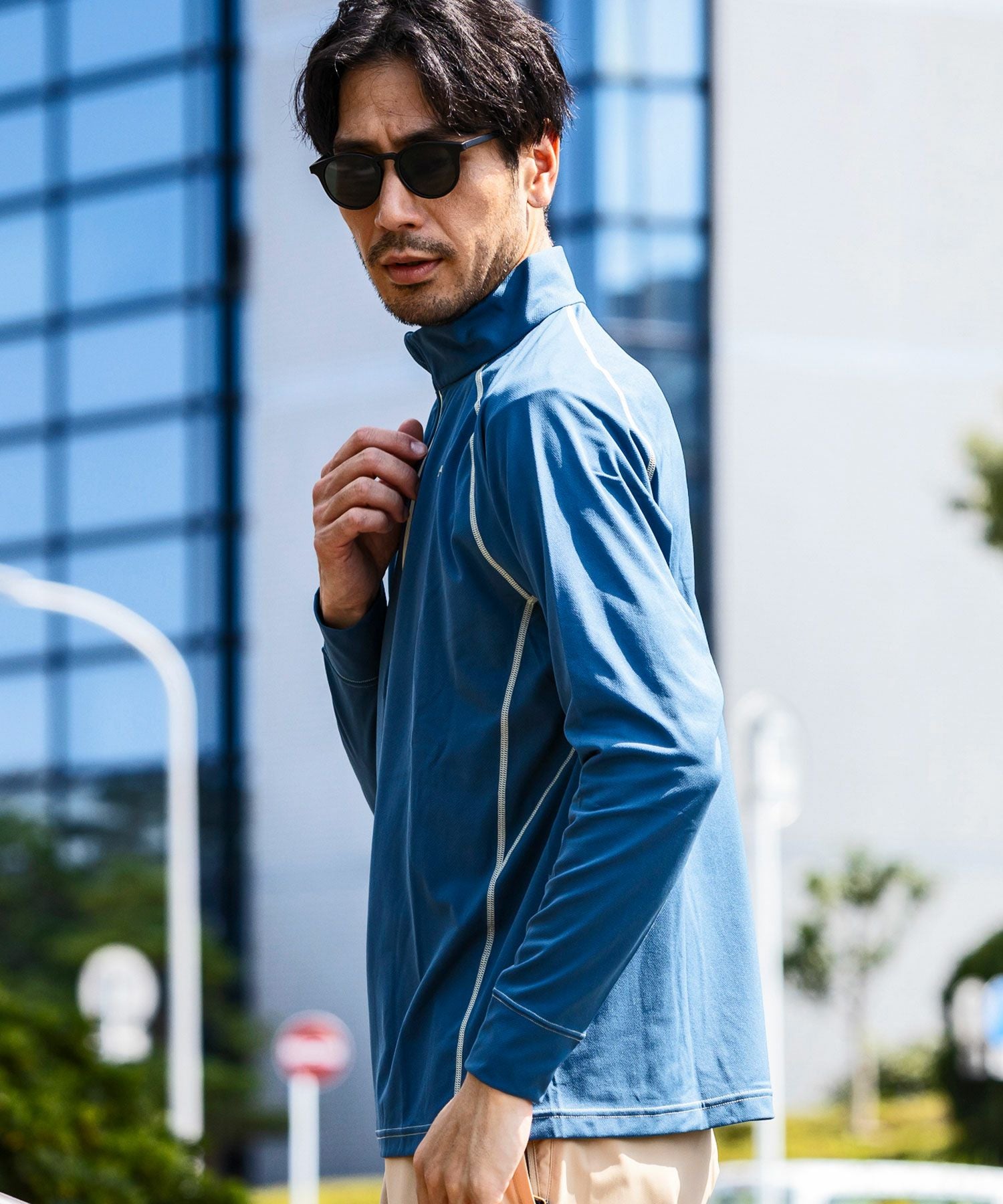 ハーフジップ長袖　 Vファーレン phenix outdoor(フェニックスアウトドア)HALF ZIP LONG SLEEVE T