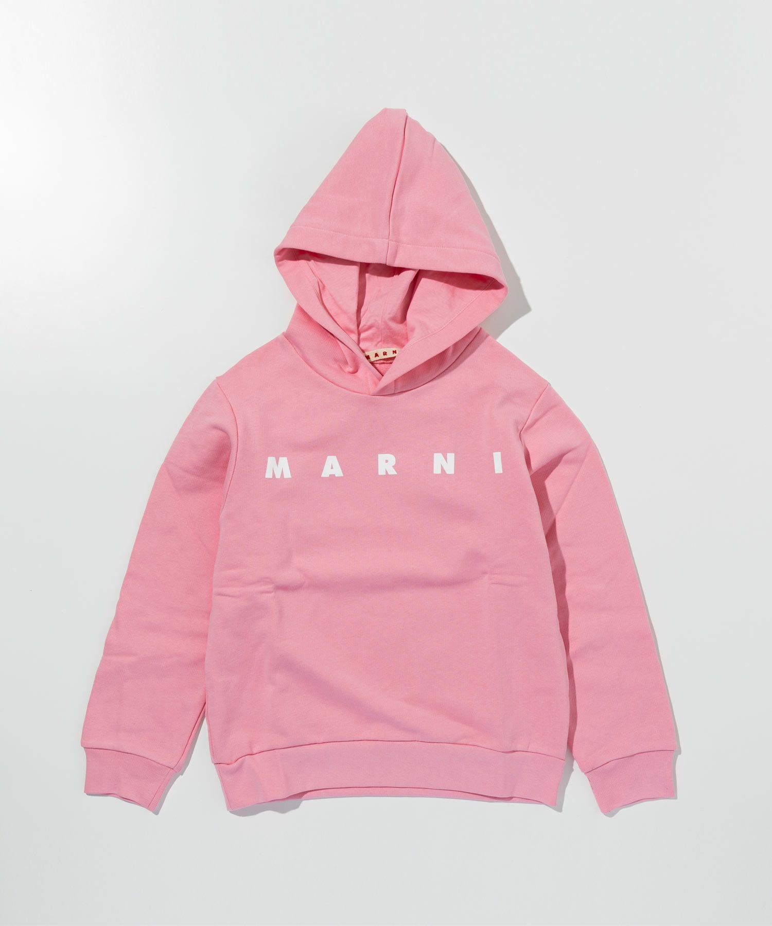 マルニ　ベージュフーディー MARNI(マルニ)Kids & Junior ブランドロゴフーディーパーカープル