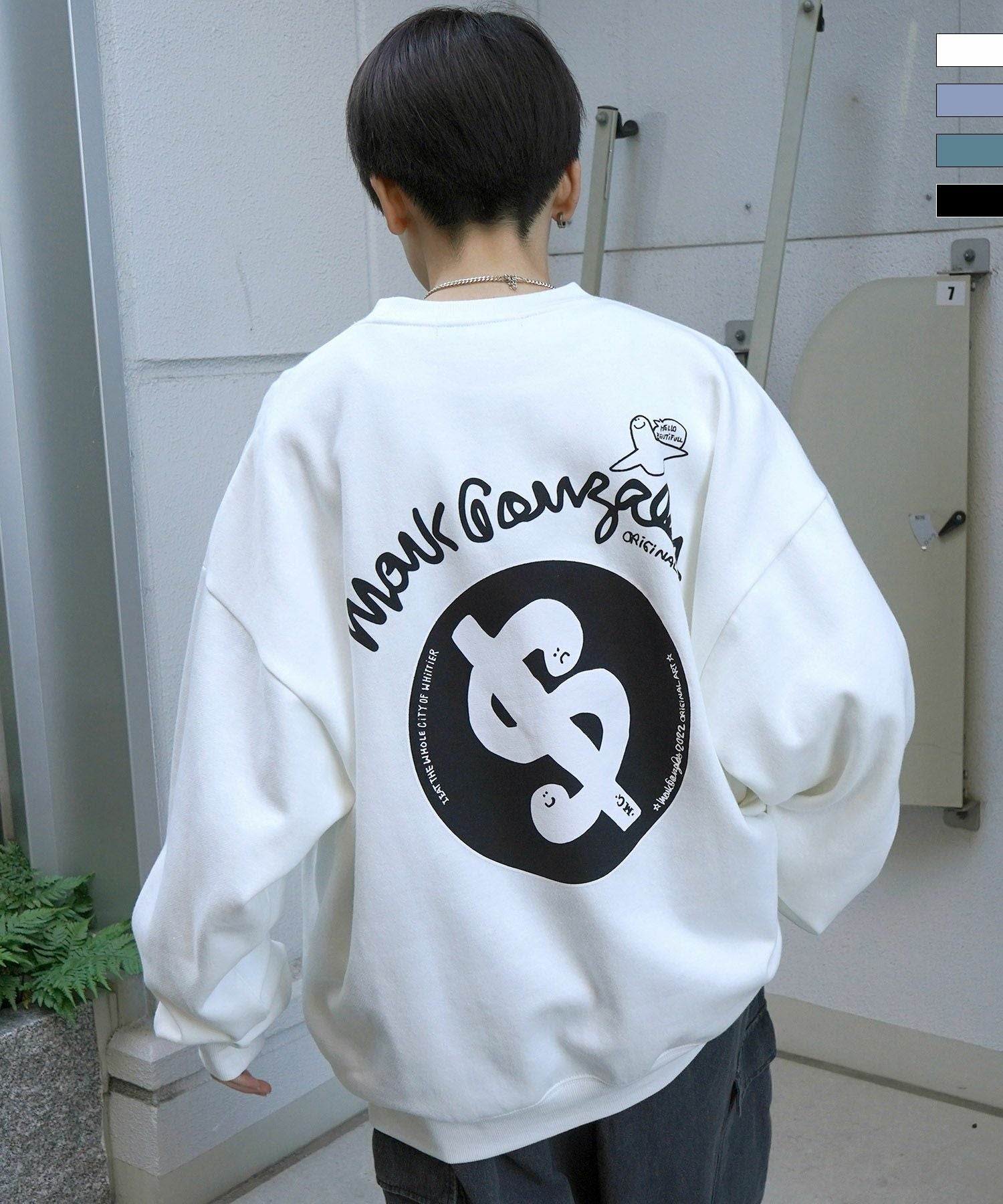 シ*ン様 マークゴンザレス×ネックフェイス　2005年　世界限定400本　かなり Mark Gonzales(マーク ゴンザレス)ビッグシルエット イラストバック