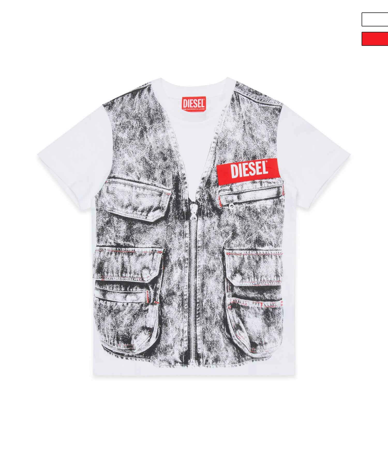 DIESEL(ディーゼル)Kids & Junior ブランドロゴベスト風半袖Tシャツ
