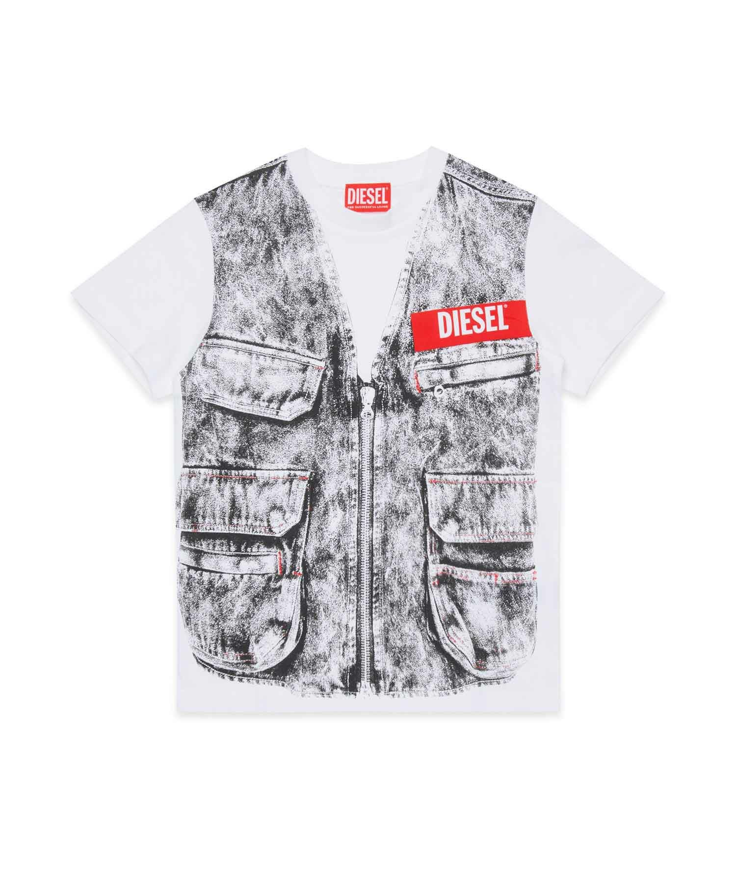 DIESEL(ディーゼル)Kids & Junior ブランドロゴベスト風半袖Tシャツ