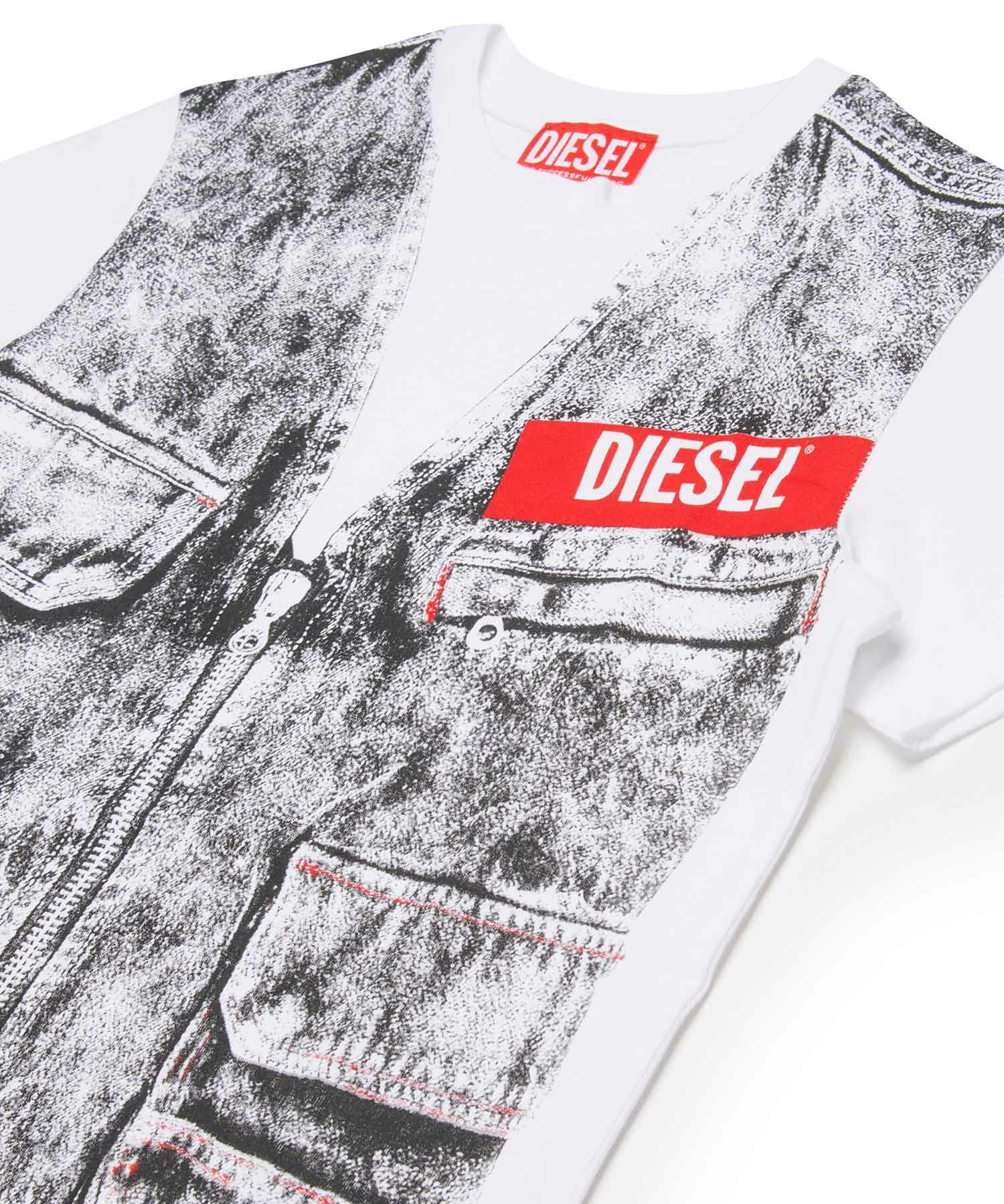 DIESEL(ディーゼル)Kids & Junior ブランドロゴベスト風半袖Tシャツ