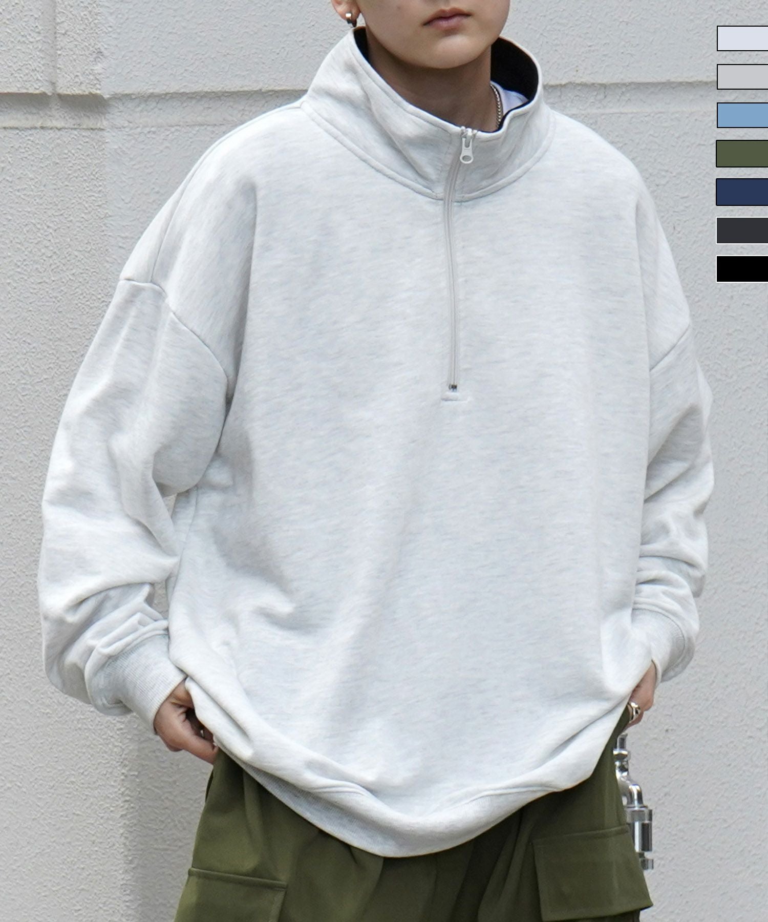 Confirm(コンファーム)ビッグシルエット ベーシック ハーフジッププル