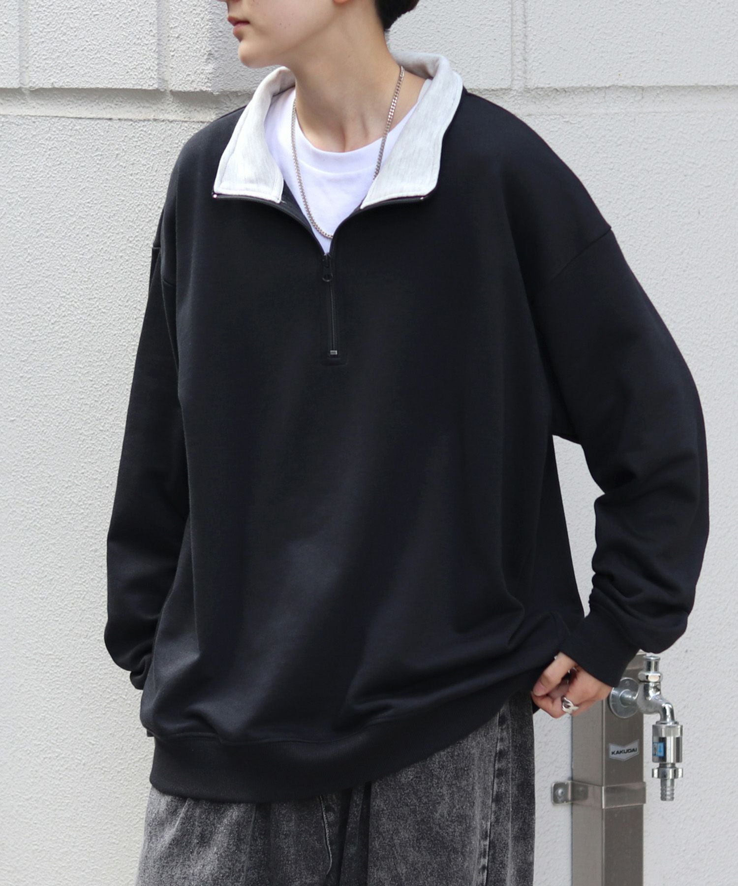 Confirm(コンファーム)ビッグシルエット ベーシック ハーフジッププル 