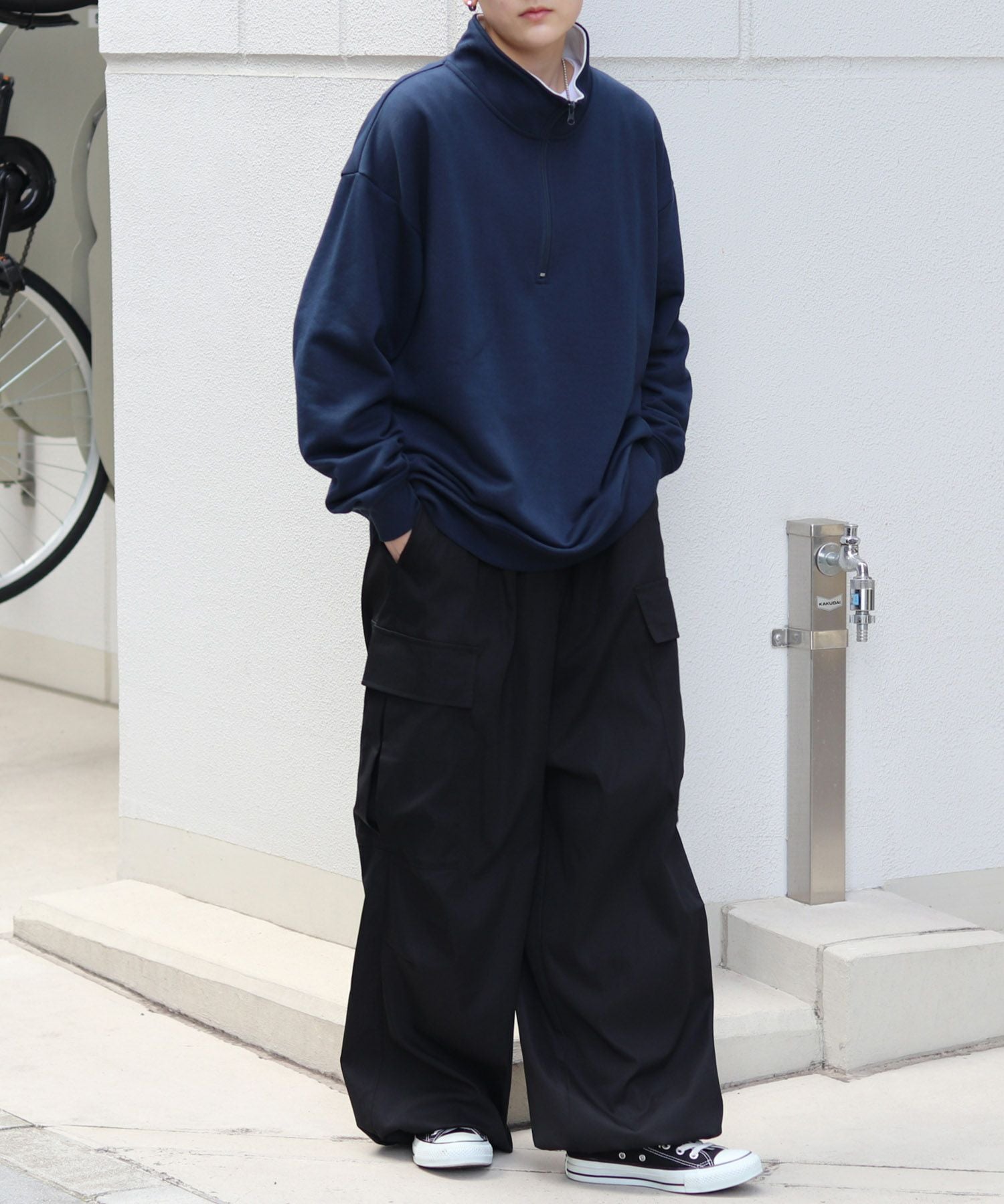 Confirm(コンファーム)ビッグシルエット ベーシック ハーフジッププル 