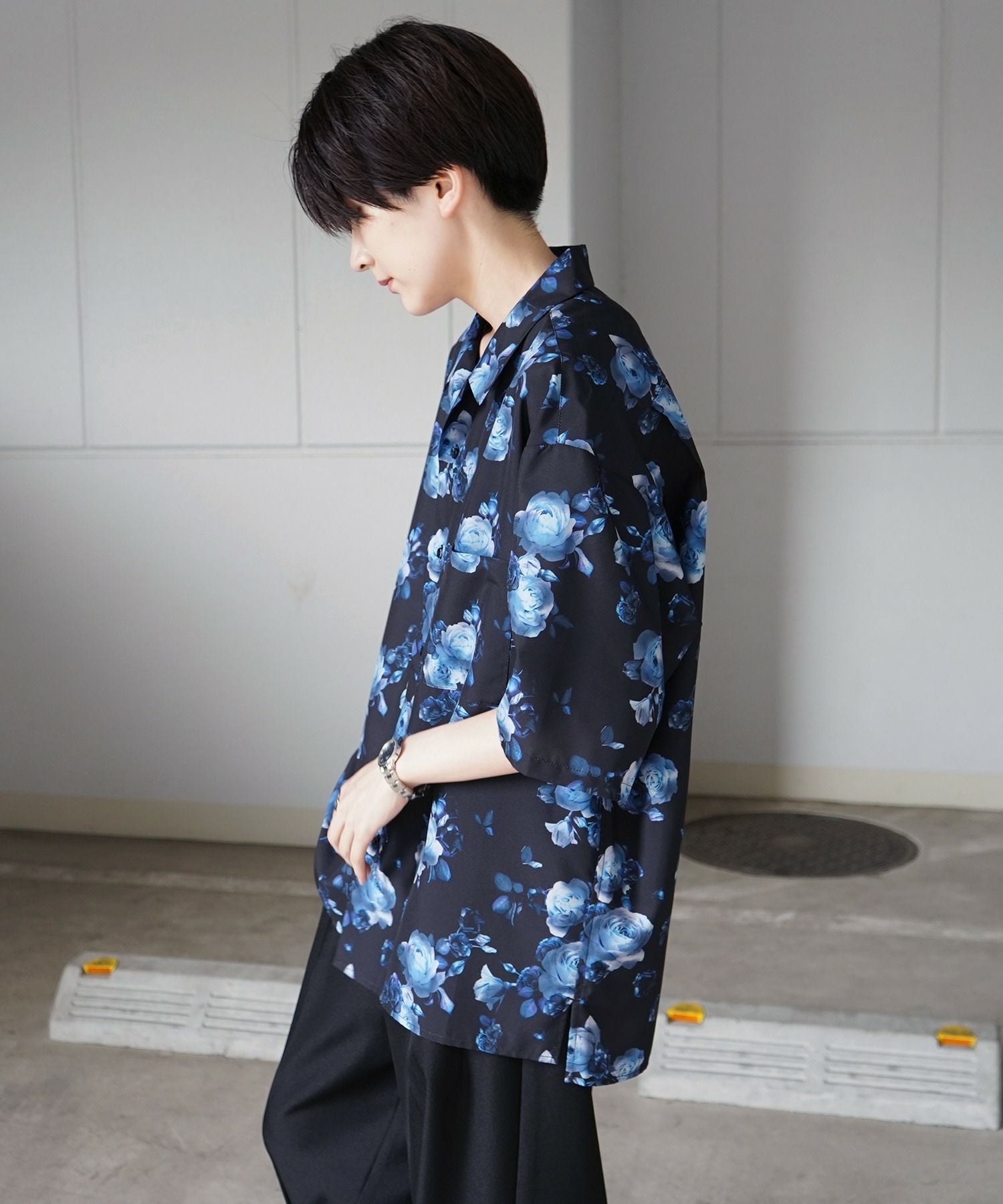 Creative symphony 半袖 濃紺 花柄 スーツ tb3961052_14.jpg