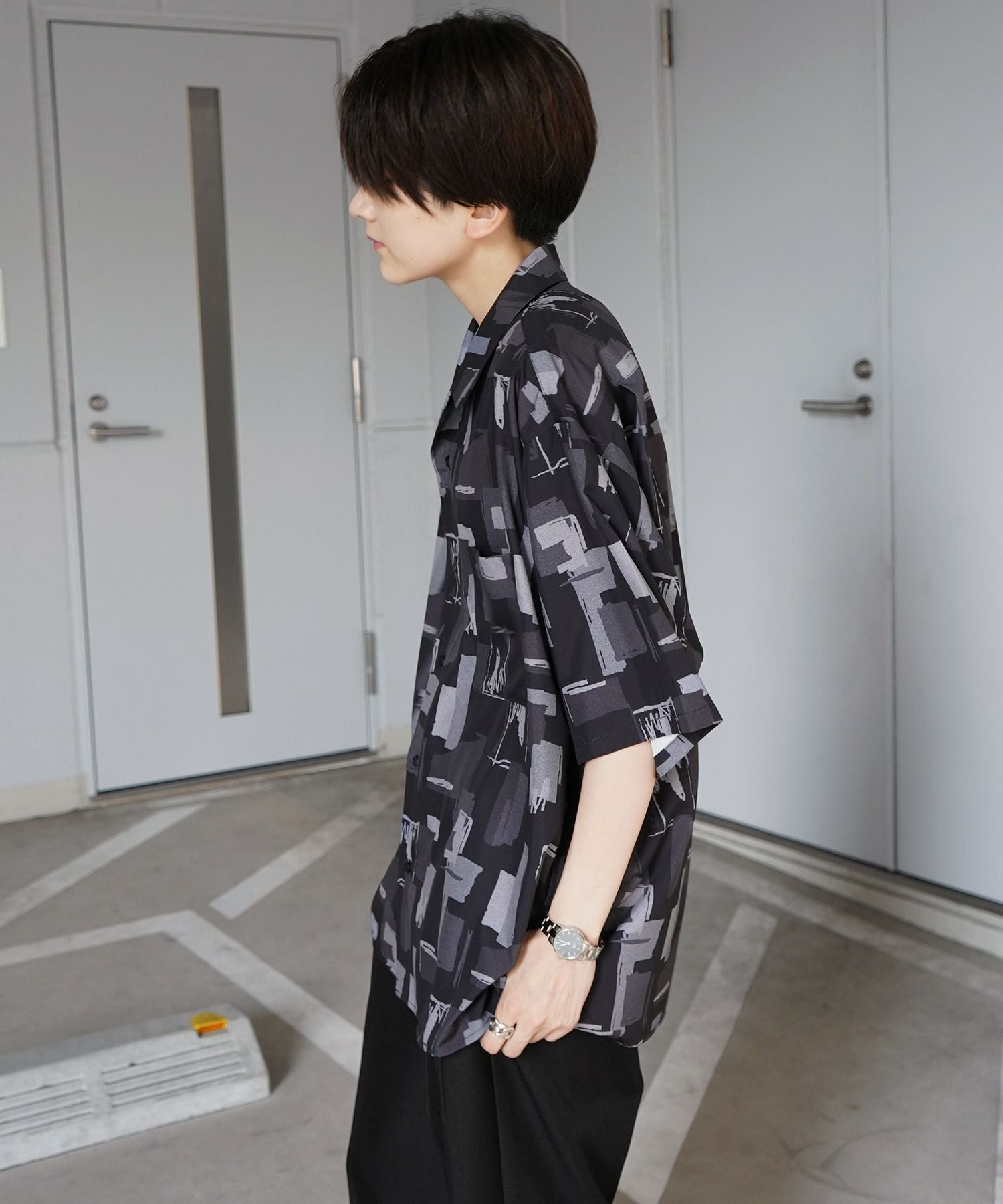 Confirm(コンファーム)ビッグシルエット オープンカラー総柄半袖シャツ