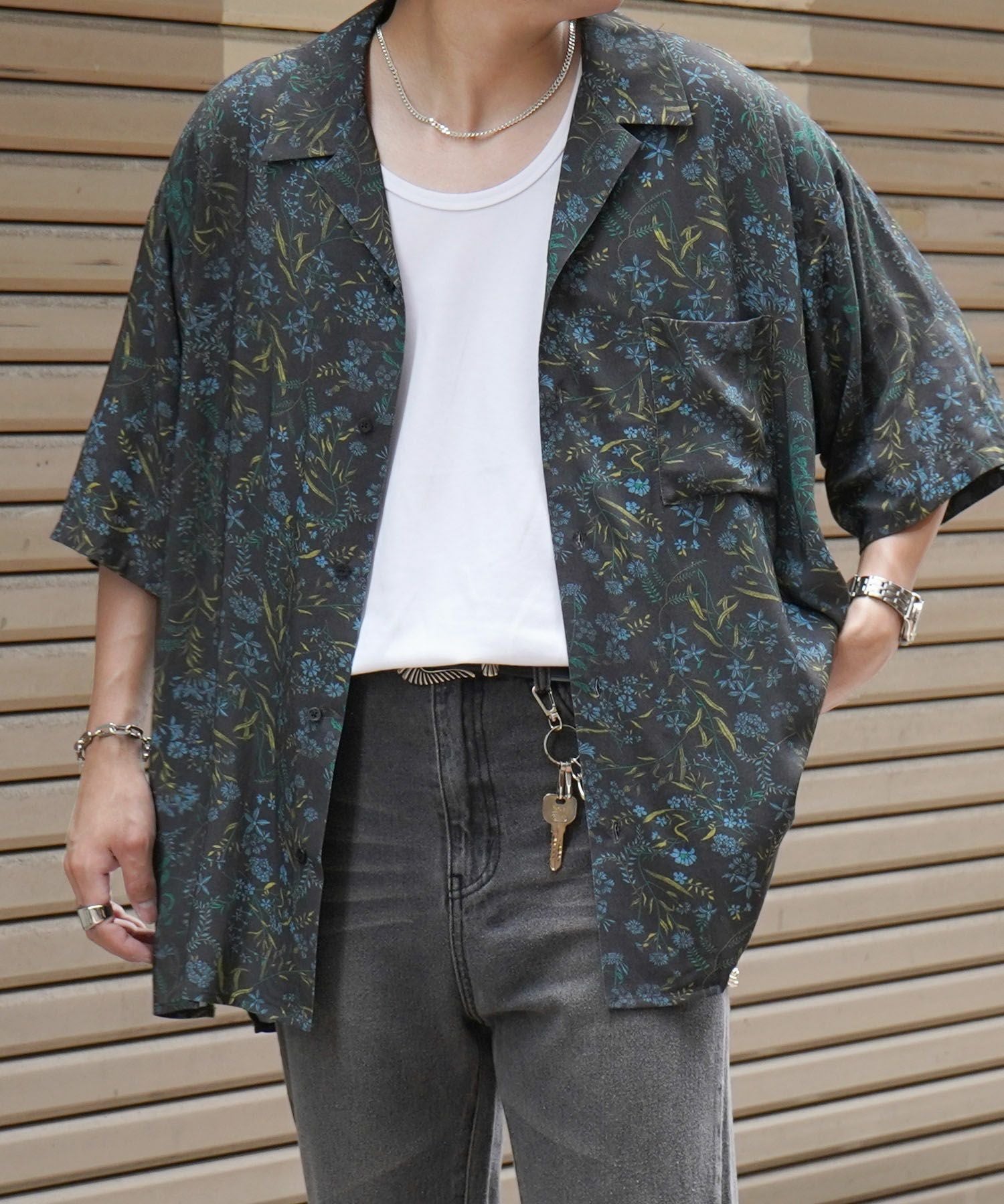 Confirm(コンファーム)ビッグシルエット オープンカラー総柄半袖シャツ