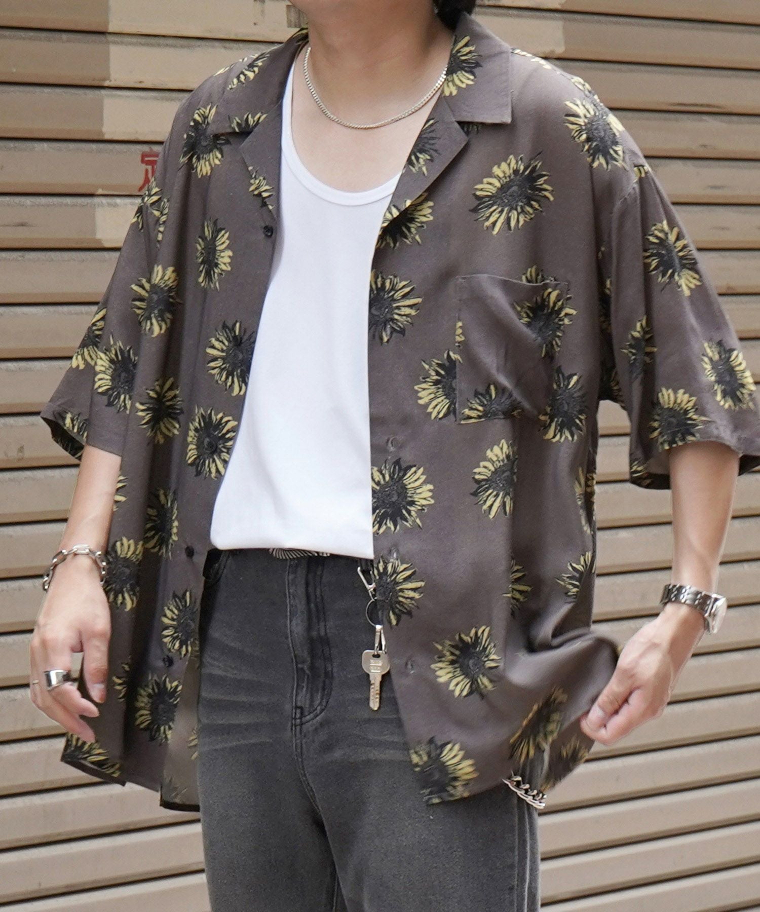 Confirm(コンファーム)ビッグシルエット オープンカラー総柄半袖シャツ