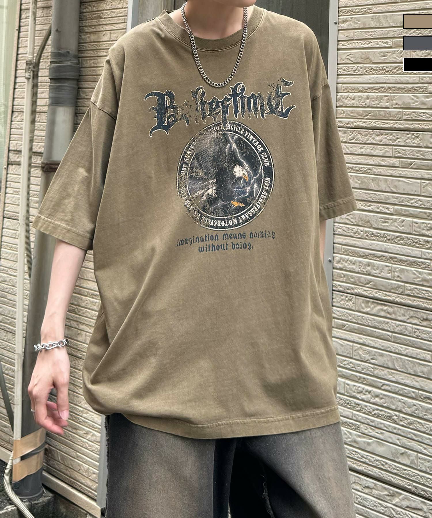 ILL'S（イルズ）ヴィンテージライク ロックプリント レトロ ピグメント