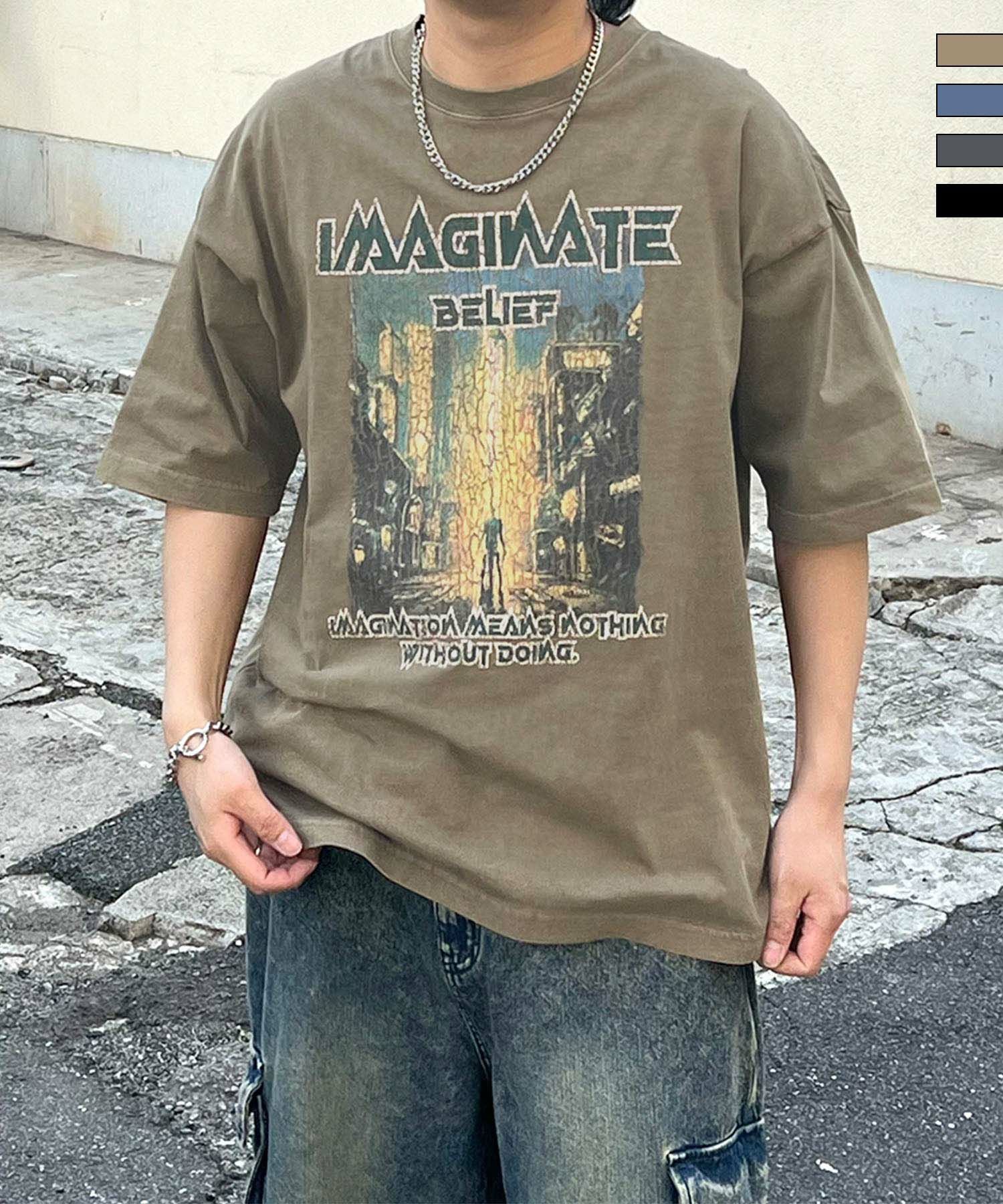 ILL'S（イルズ）ヴィンテージライク ロックプリント レトロ ピグメント
