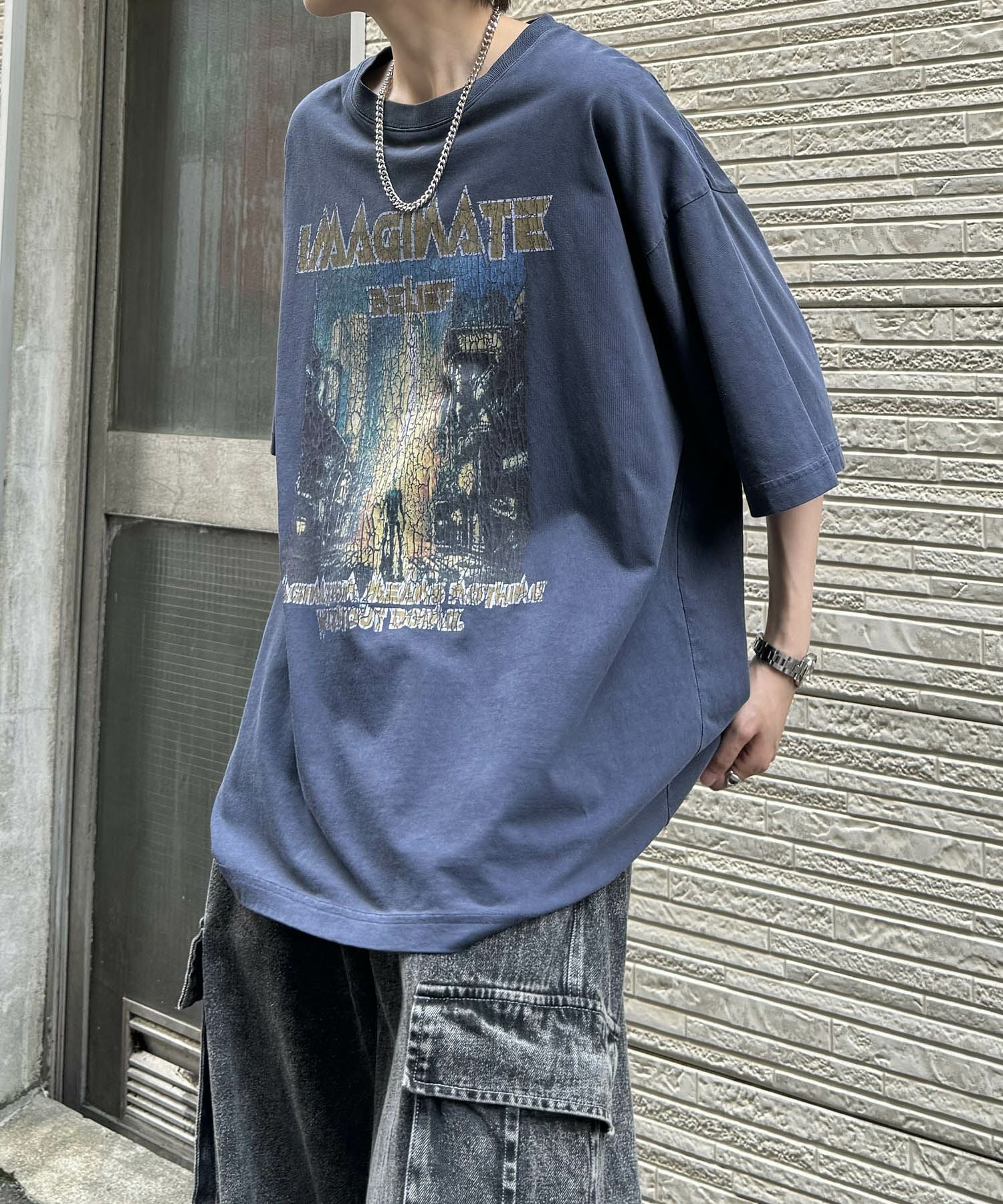 ILL'S（イルズ）ヴィンテージライク ロックプリント レトロ ピグメント