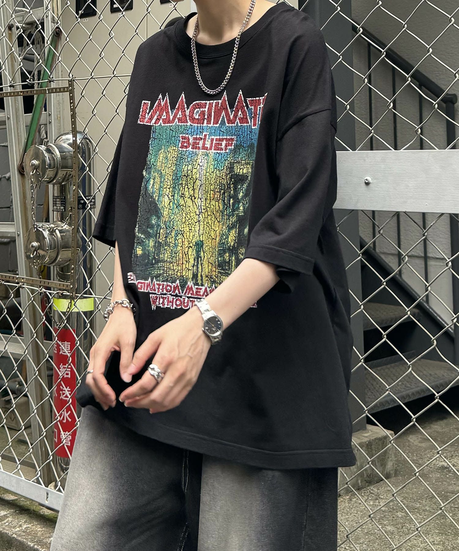 ILL'S（イルズ）ヴィンテージライク ロックプリント レトロ ピグメント