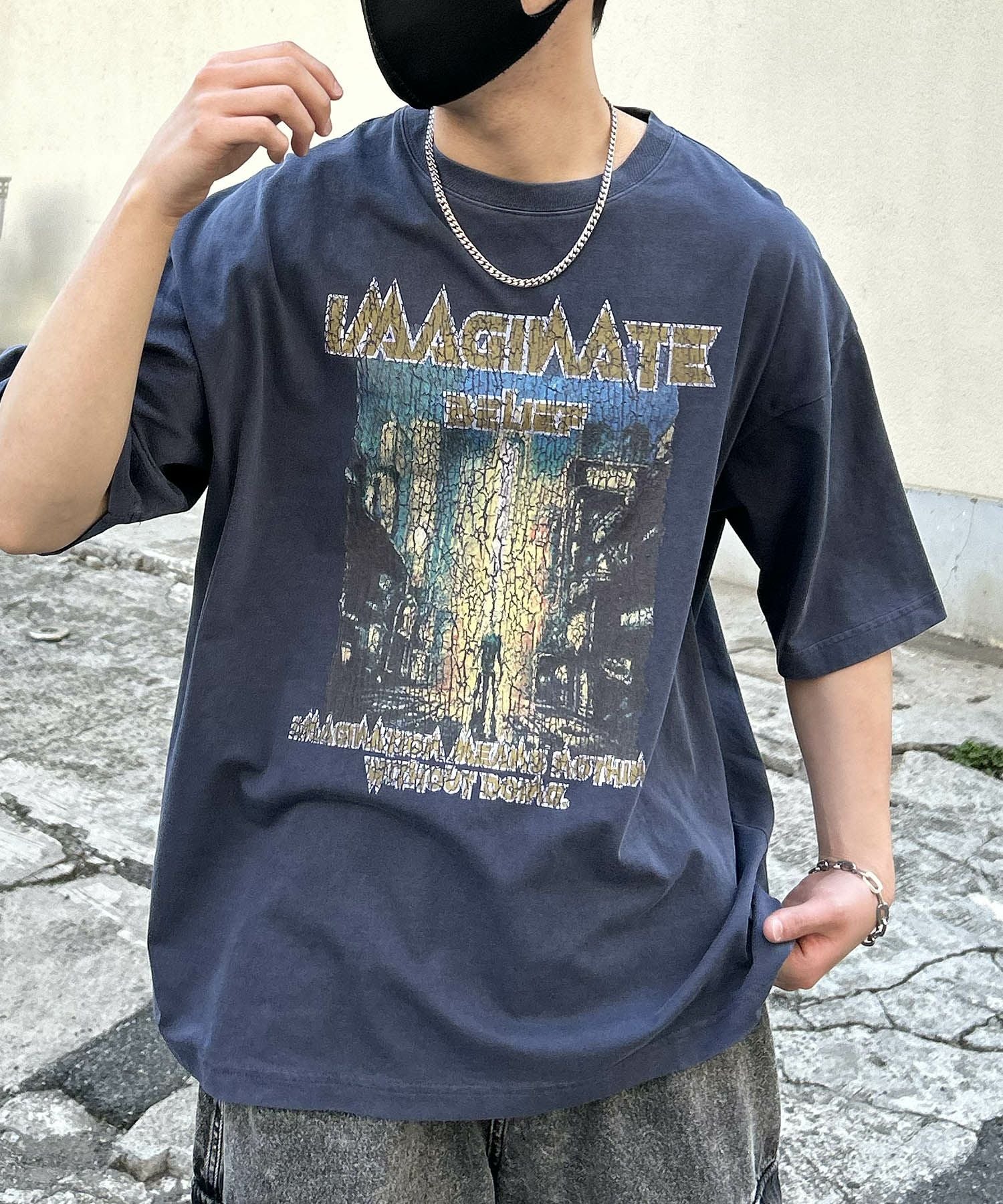 ILL'S（イルズ）ヴィンテージライク ロックプリント レトロ ピグメント