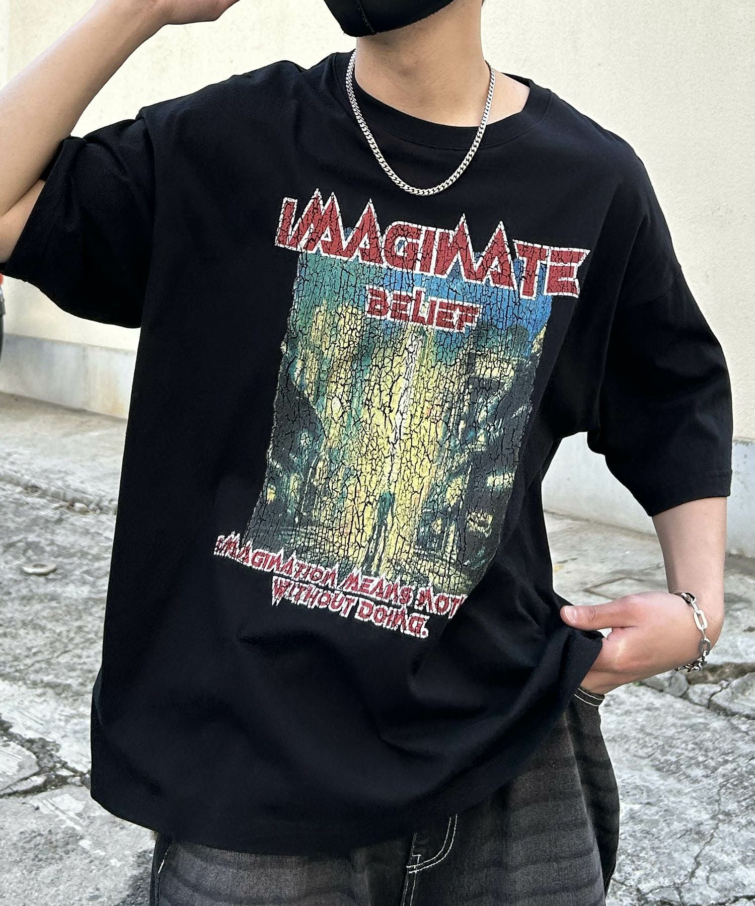 ILL'S（イルズ）ヴィンテージライク ロックプリント レトロ ピグメント