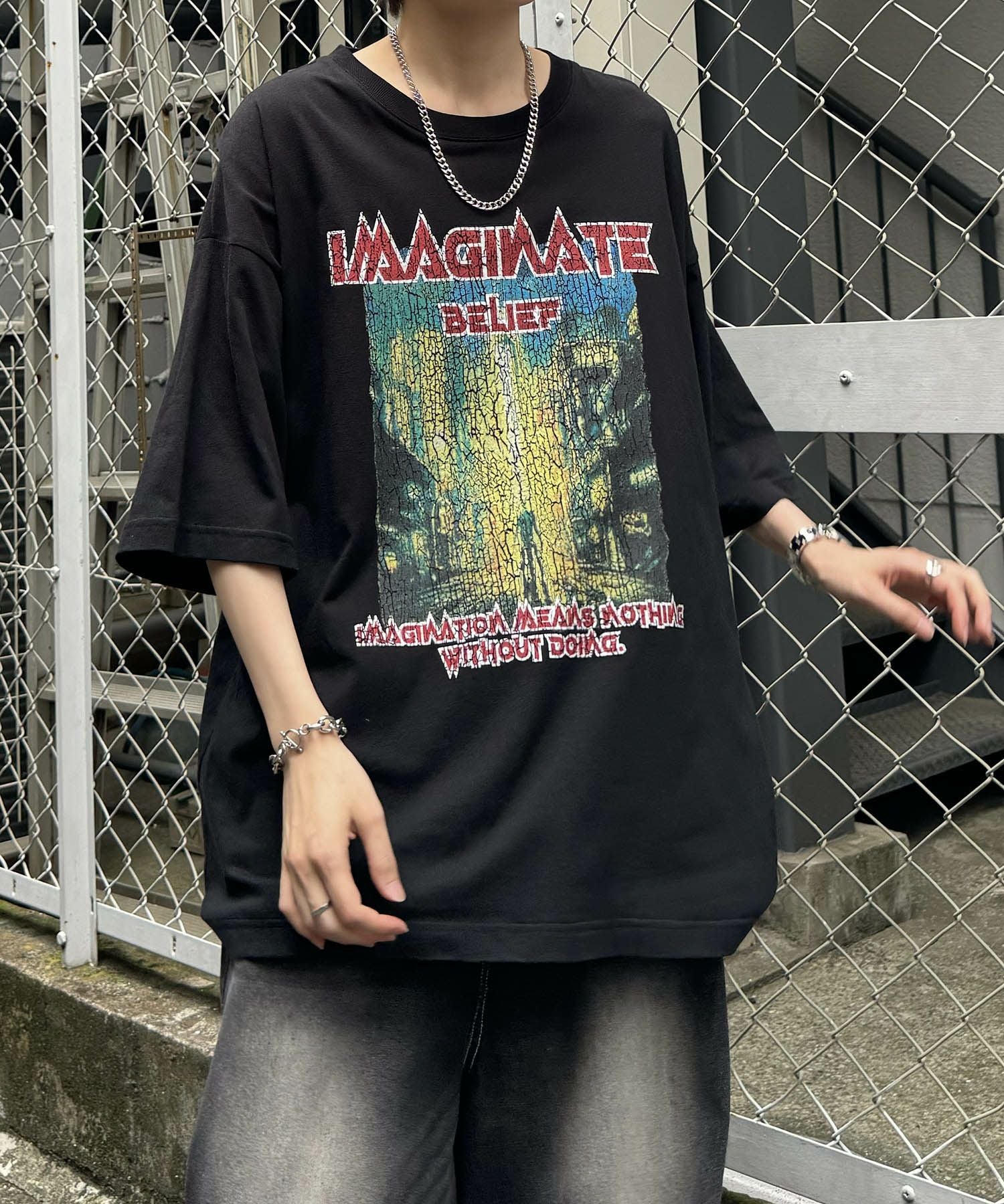 ILL'S（イルズ）ヴィンテージライク ロックプリント レトロ ピグメント