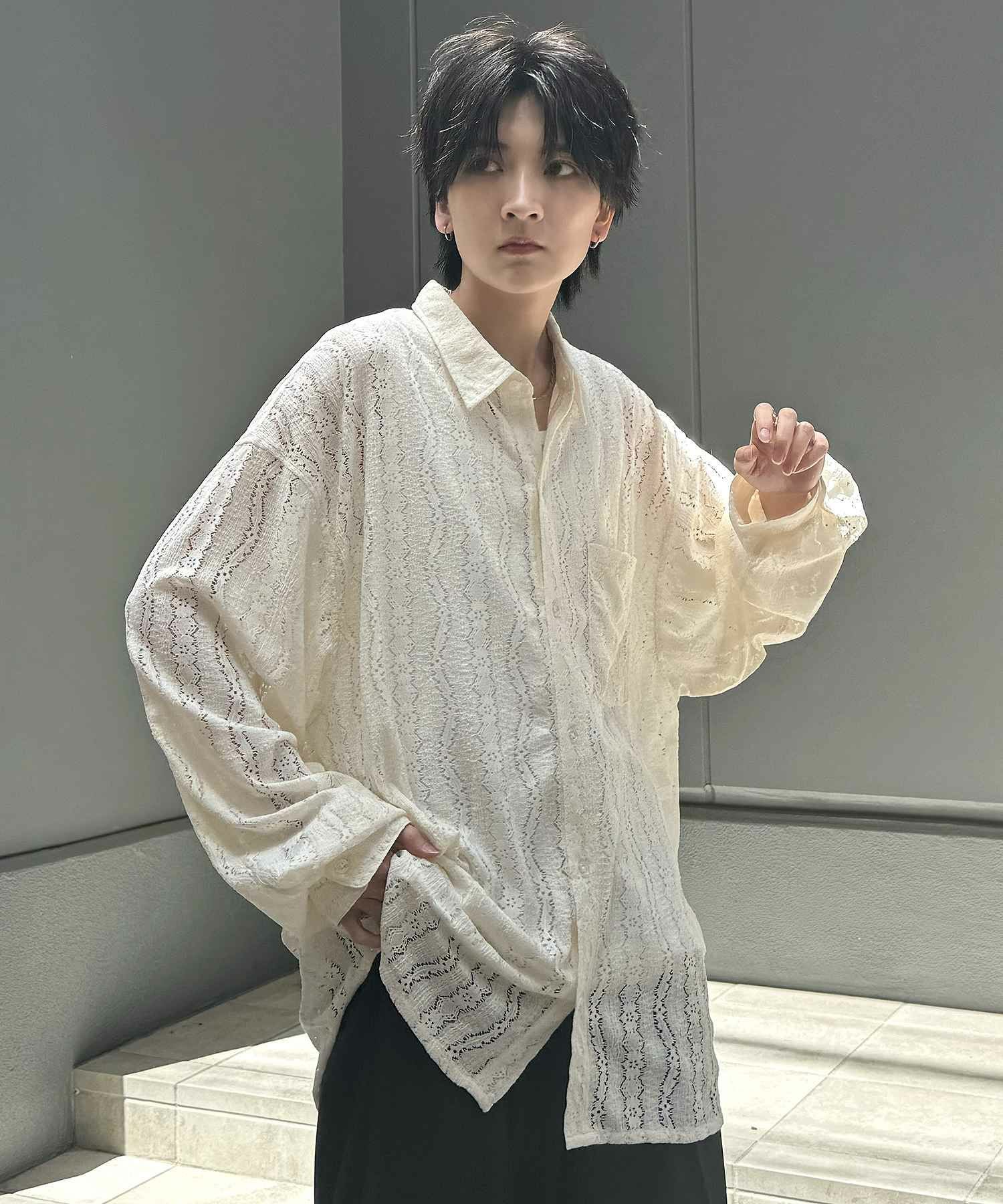 Confirm（コンファーム）ルーズシルエット デザインシアーシャツ 長袖