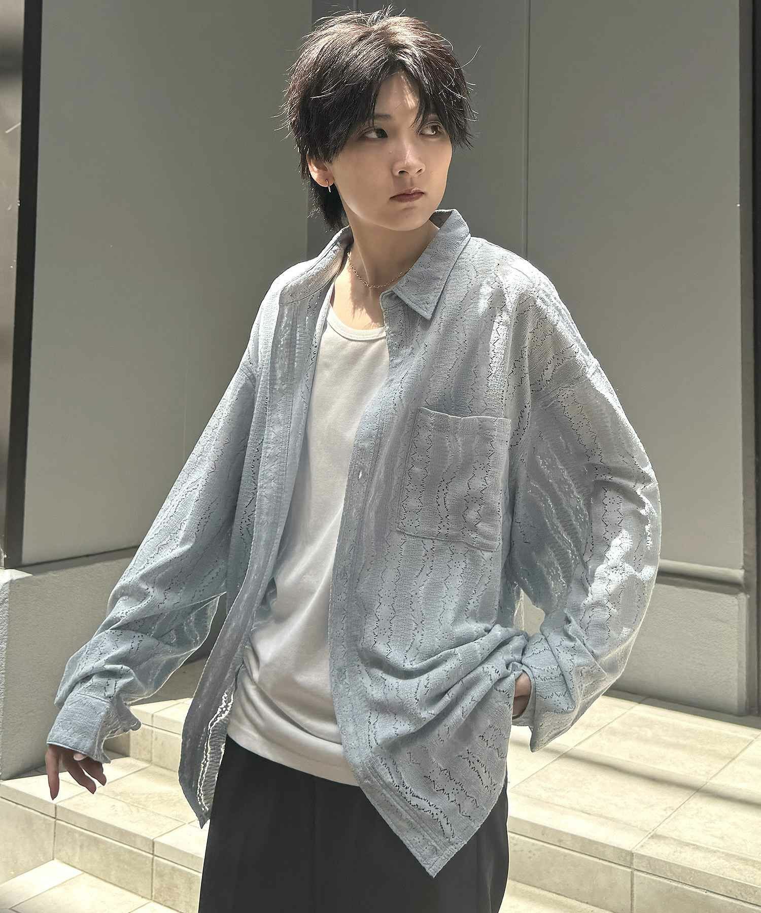 Confirm（コンファーム）ルーズシルエット デザインシアーシャツ 長袖 