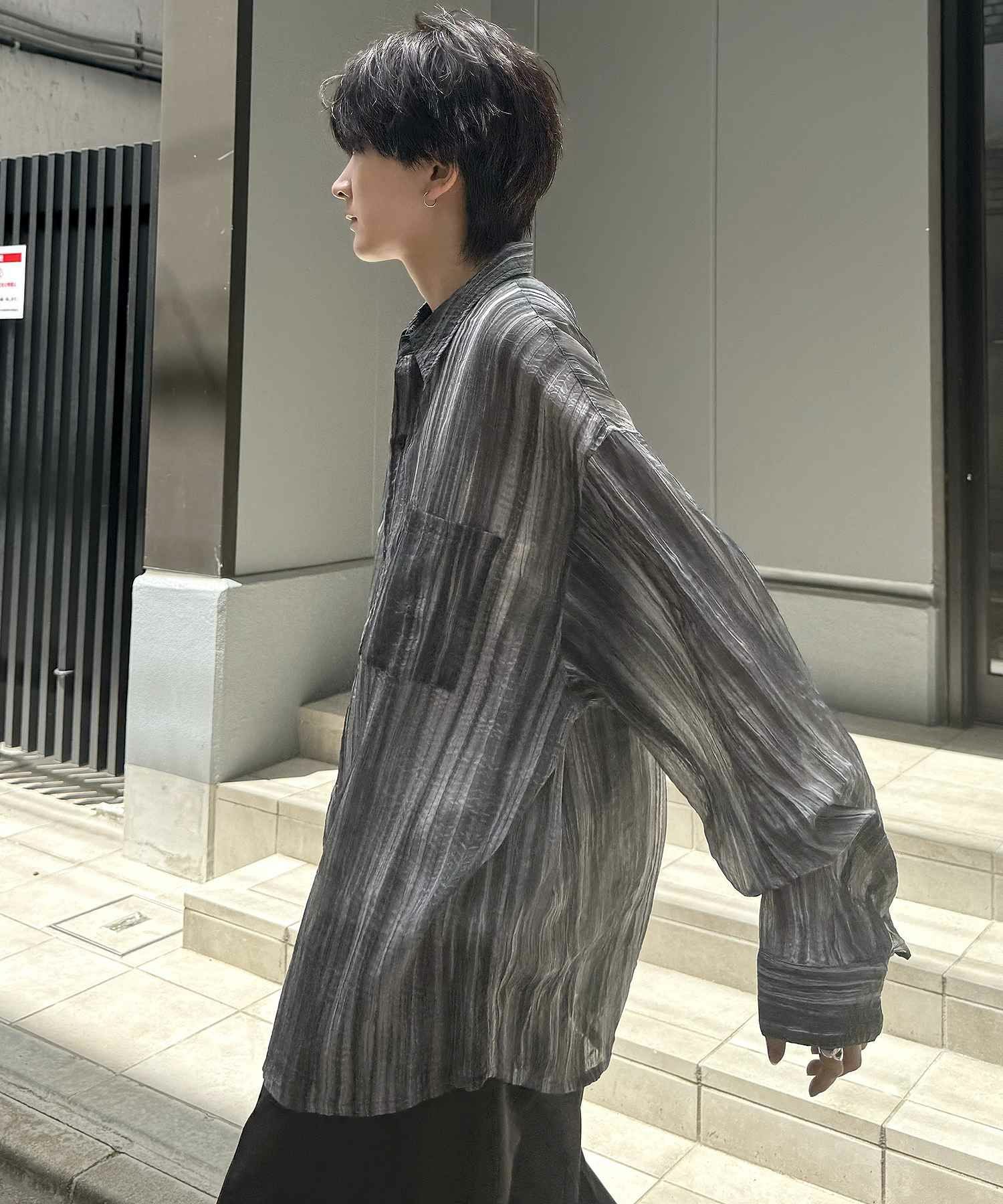 Confirm（コンファーム）ルーズシルエット デザインシアーシャツ 長袖 