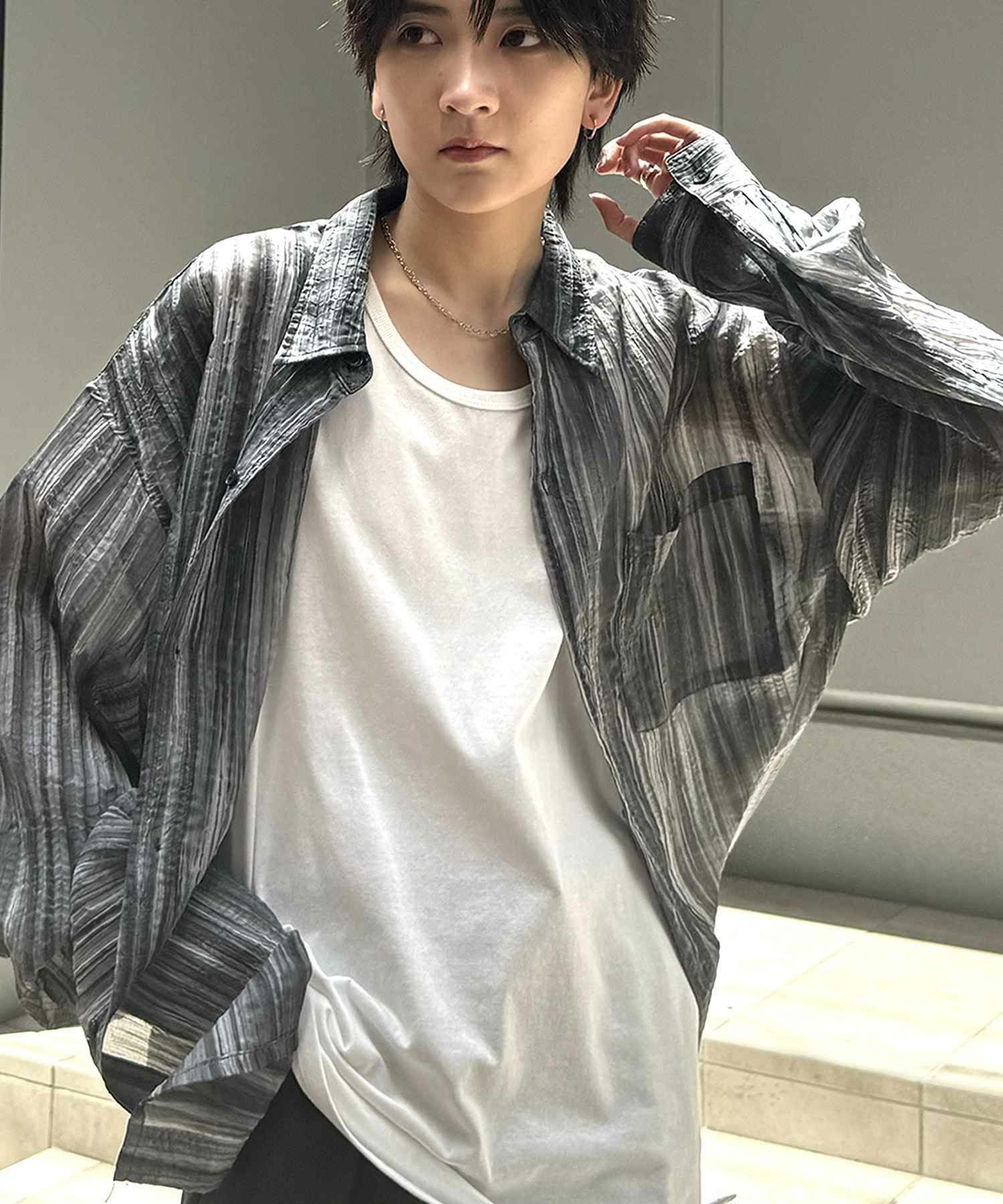 Confirm（コンファーム）ルーズシルエット デザインシアーシャツ 長袖