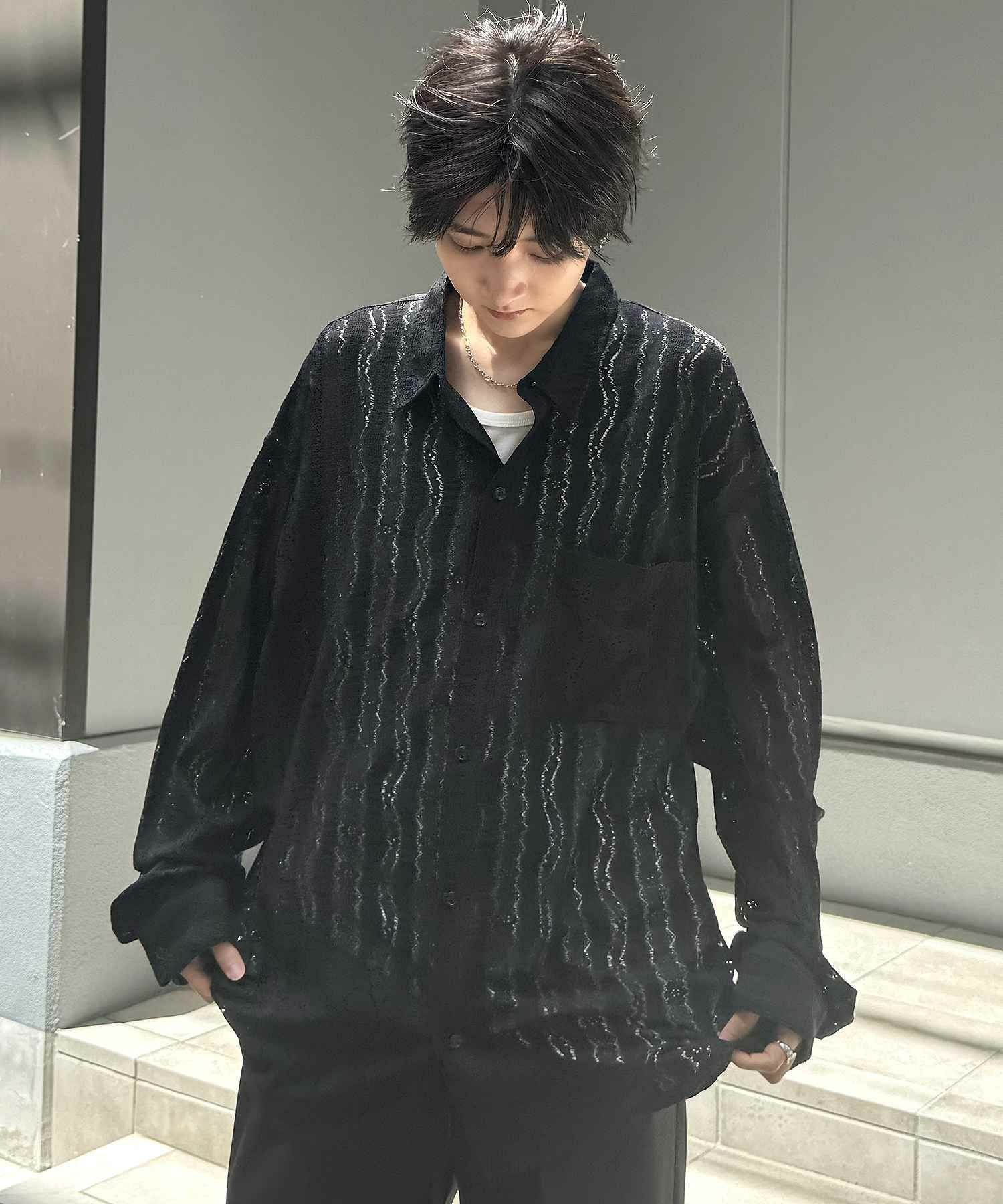 Confirm（コンファーム）ルーズシルエット デザインシアーシャツ 長袖 