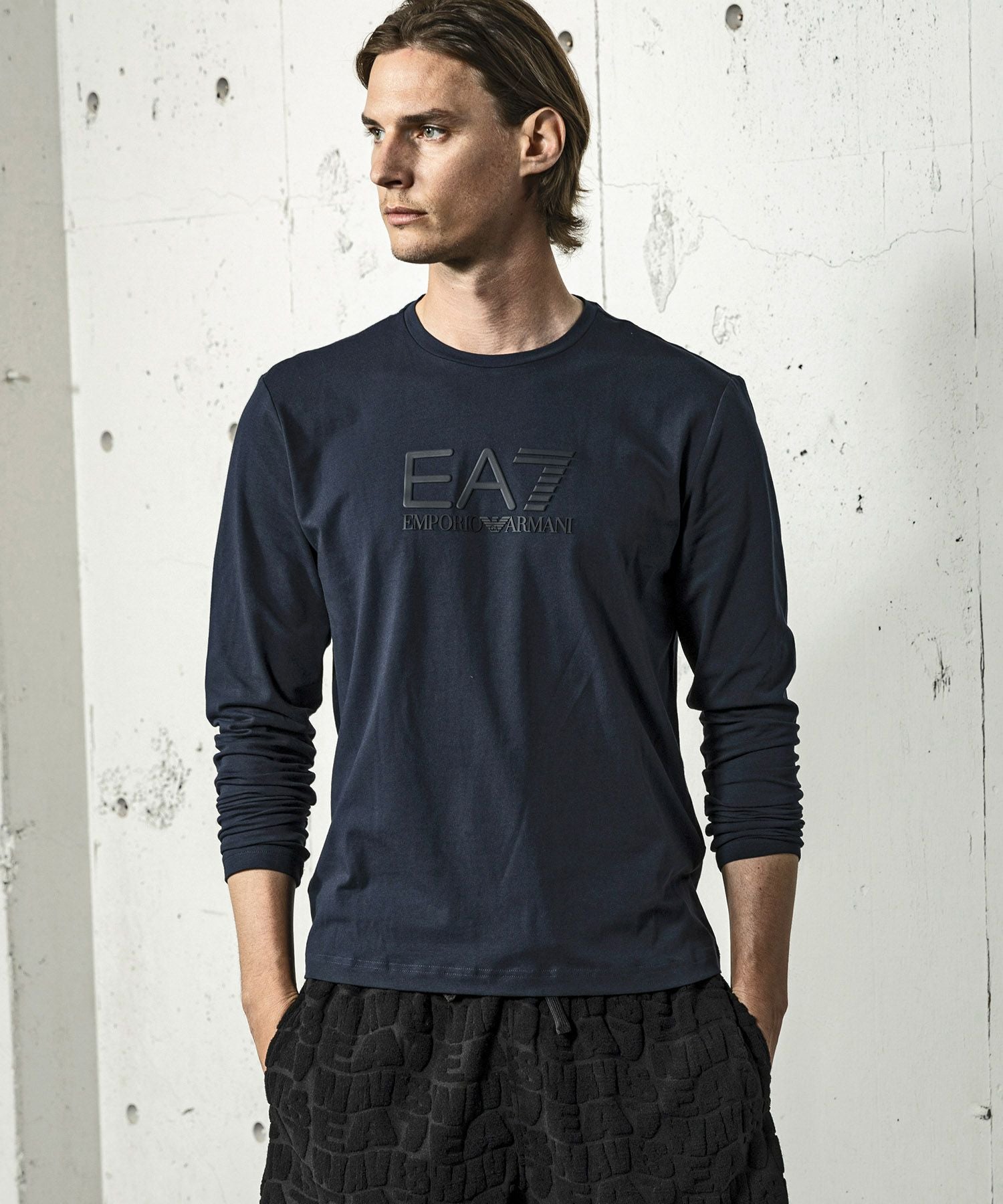 EA7 Emporio Armani ネイビー長袖ポロシャツ undefined