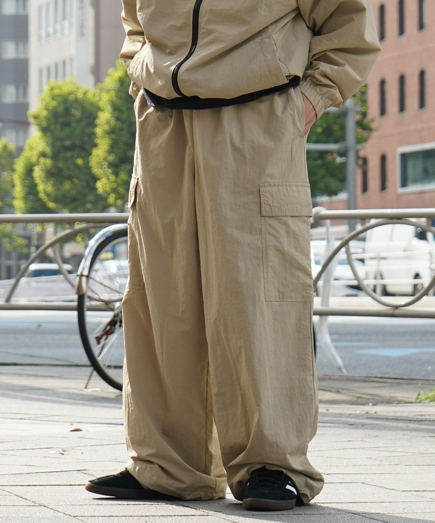 ILL'S（イルズ）【セットアップ対応】ナイロンワイドカーゴパンツ