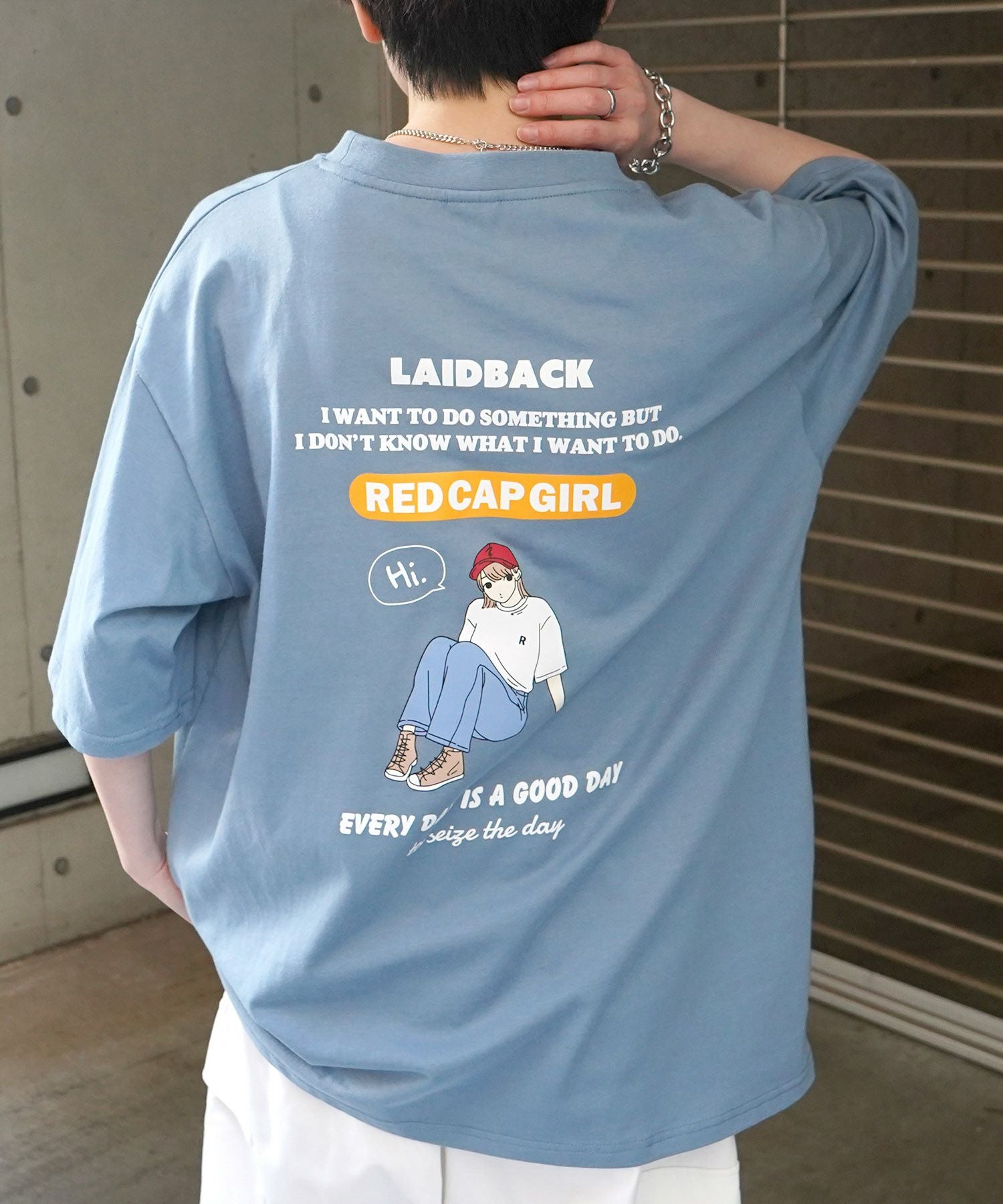 ILL'S（イルズ）【RED CAP GIRL】バックプリント ビッグシルエット半袖