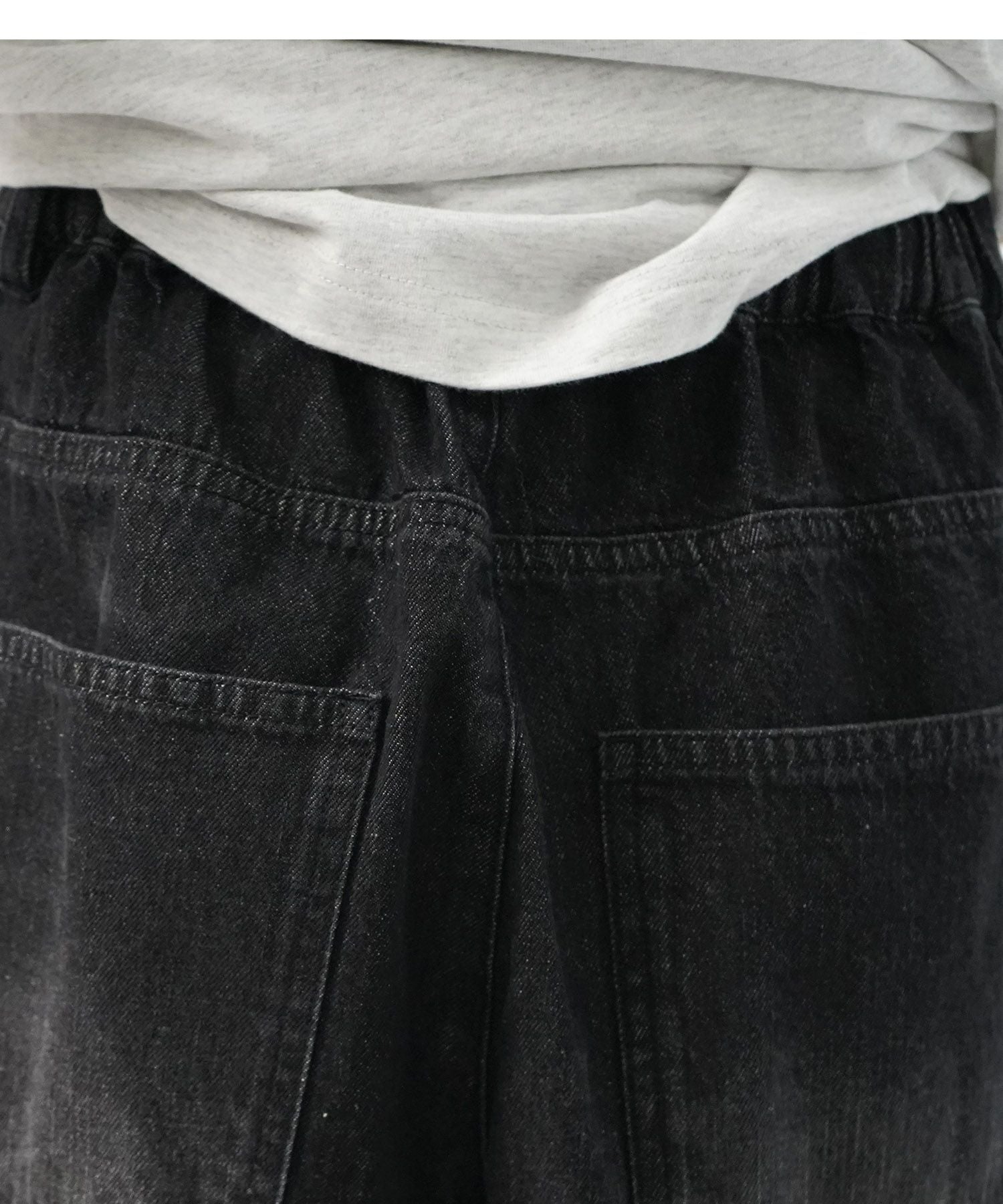 ILL'S(イルズ)【96thes】サイドカットオフ ワイドルーズデニムパンツ