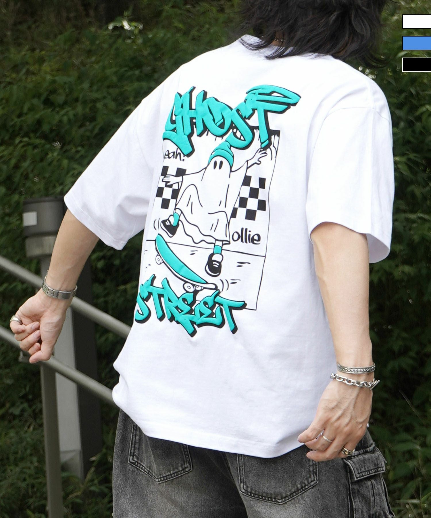 ILL'S(イルズ)ゴースト 発泡バックプリント ビッグシルエット半袖T
