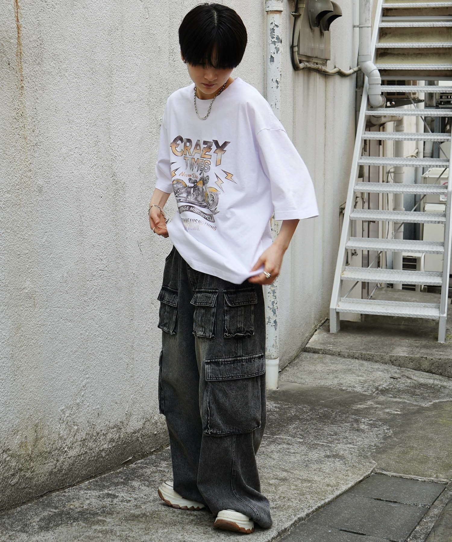ILL'S(イルズ)バイク ヴィンテージライク ピグメント加工 アメカジ風