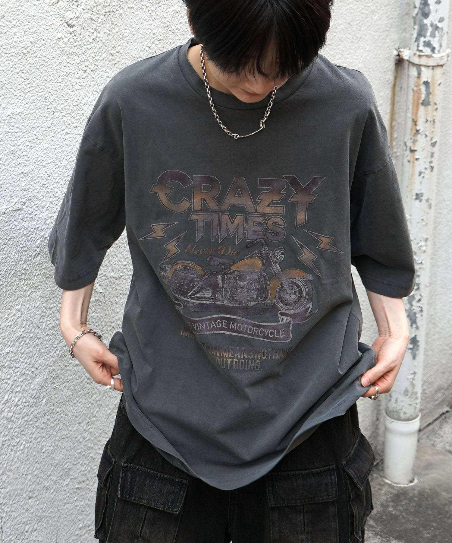 ILL'S(イルズ)バイク ヴィンテージライク ピグメント加工 アメカジ風