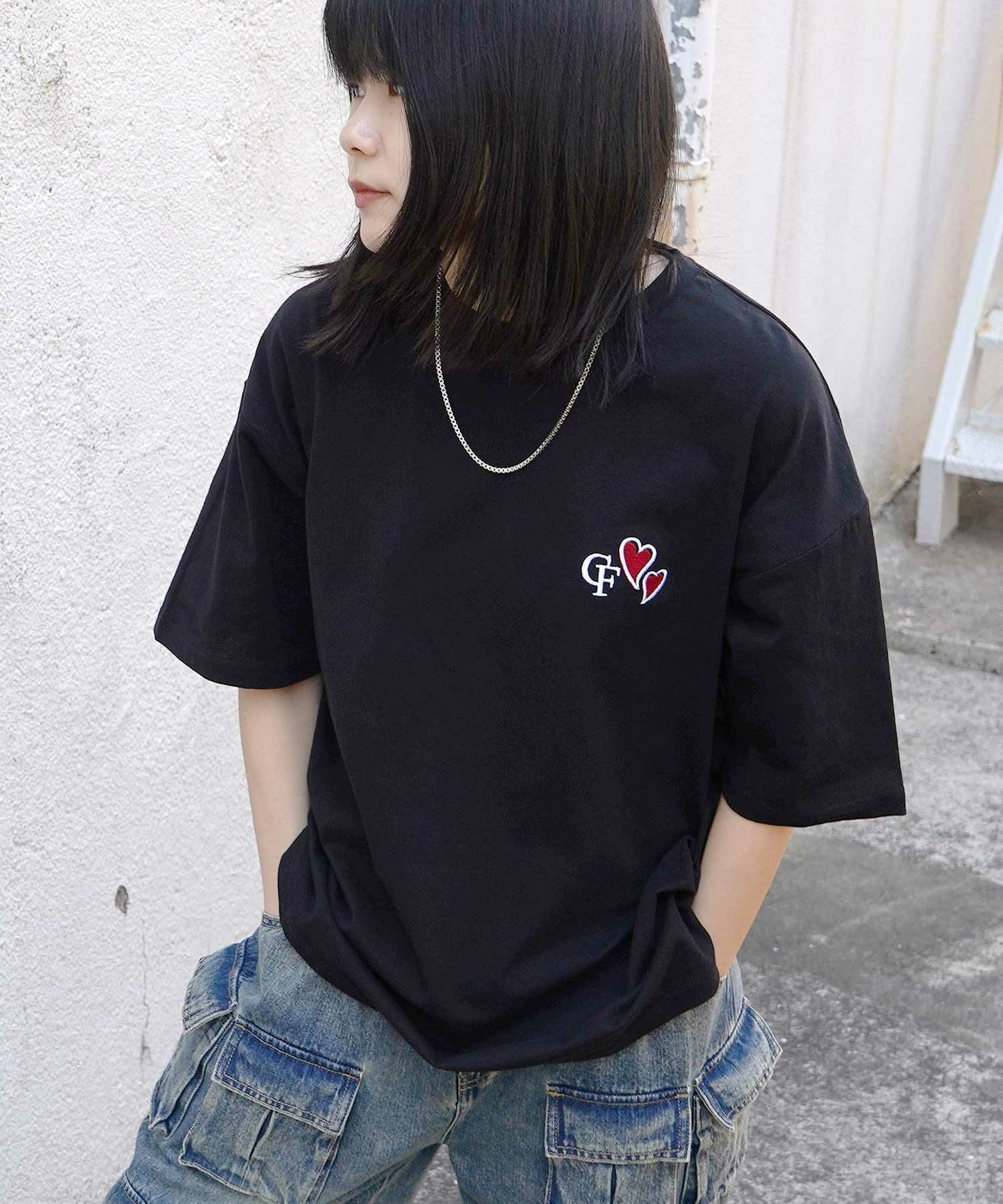 Confirm（コンファーム）ハートワンポイント刺繍 半袖Tシャツ メンズ