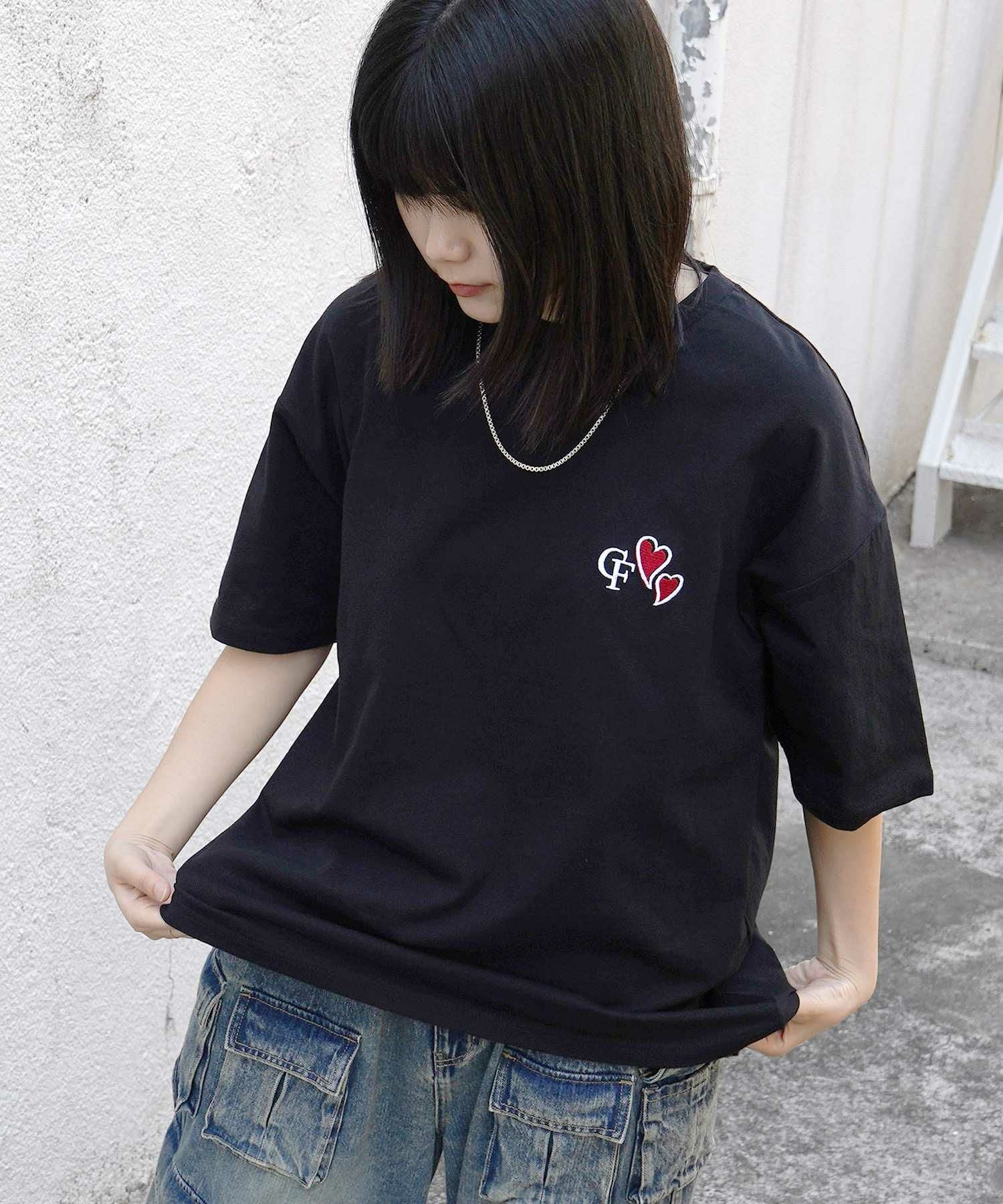 CONFRONT Tシャツ Confirm（コンファーム）ハートワンポイント刺繍 半袖Tシャツ メンズ