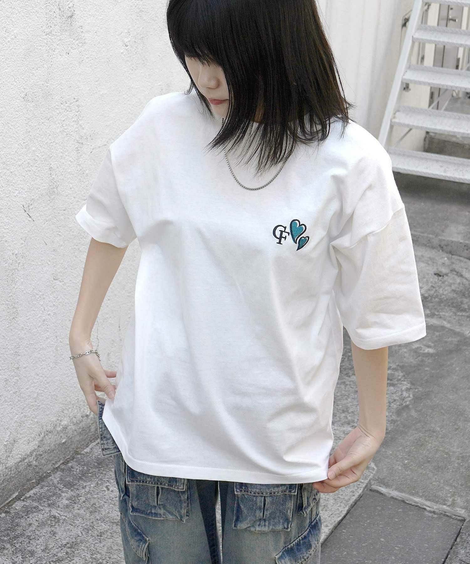 Confirm（コンファーム）ハートワンポイント刺繍 半袖Tシャツ メンズ