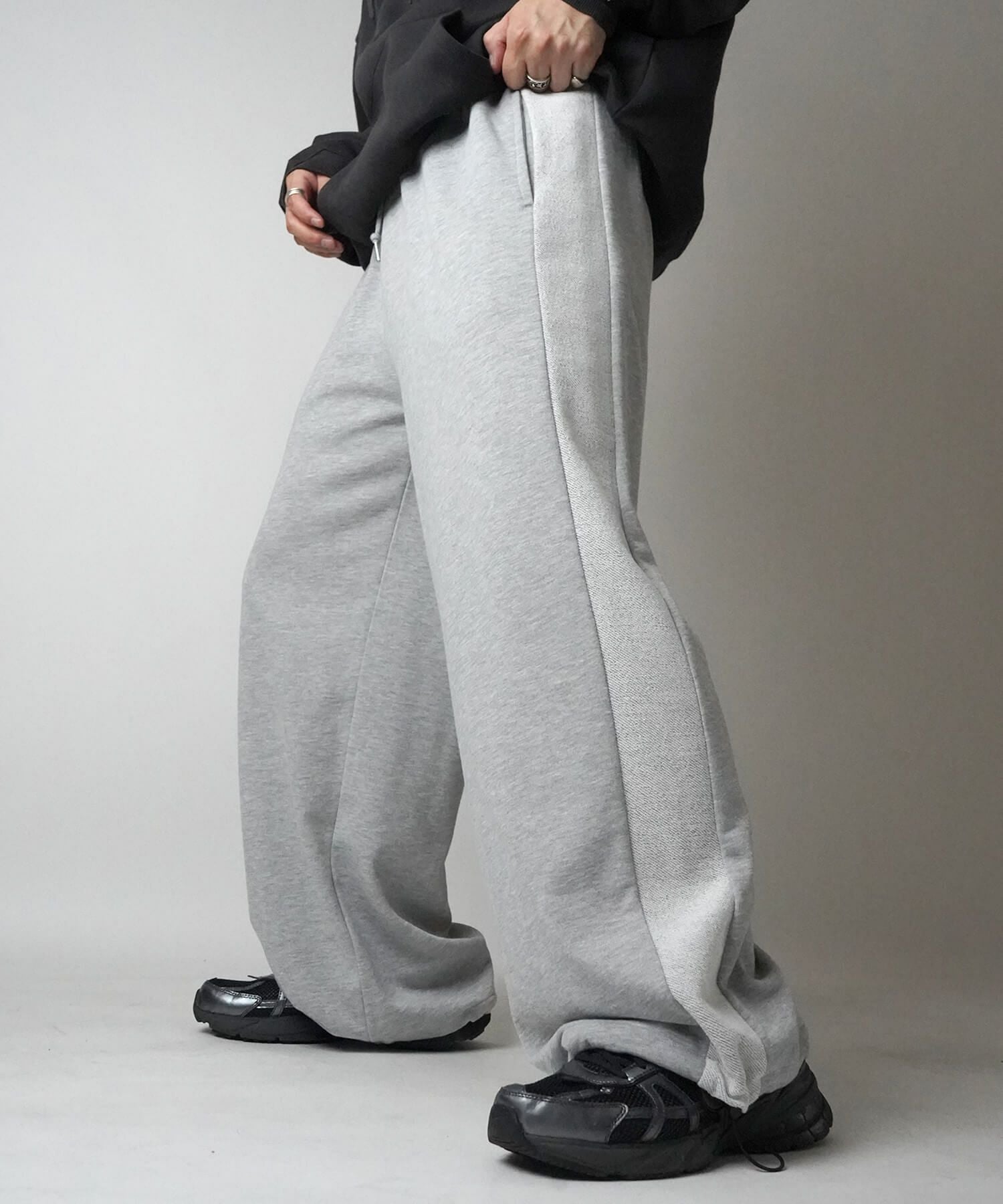 ILL'S（イルズ）AW サイド切替 裏毛スウェットワイドストレートパンツ