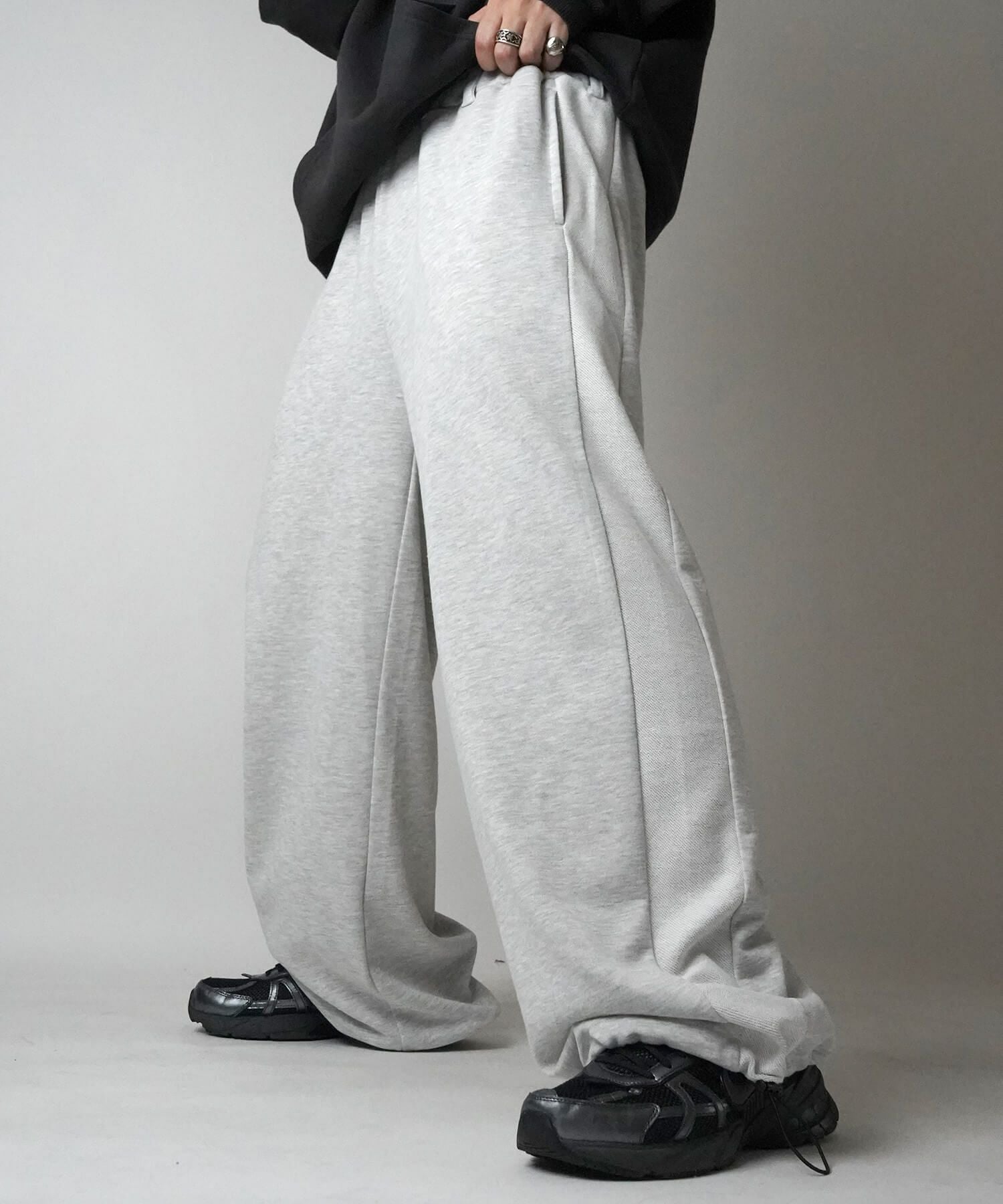 ILL'S（イルズ）AW サイド切替 裏毛スウェットワイドストレートパンツ
