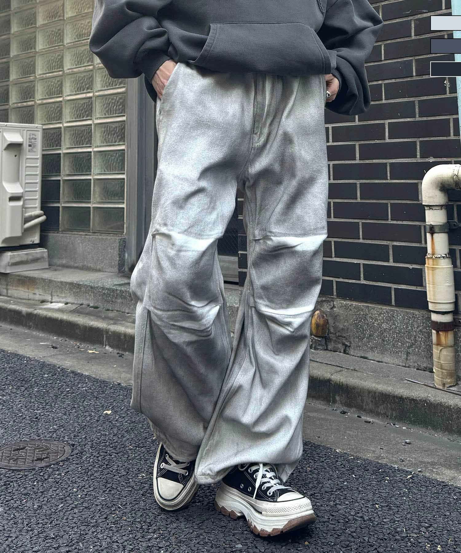 korea 、ILL´Sのデニム ILL'S（イルズ）スプレー抜染加工オーバーパンツ | SHIFFON公式通販