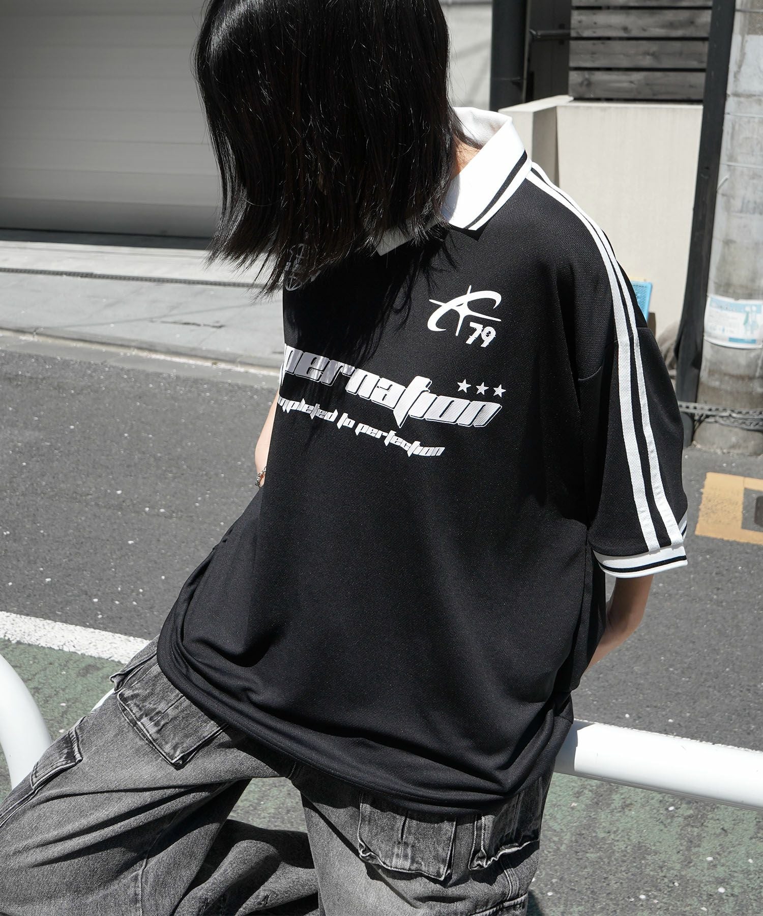 ILL'S（イルズ）襟付き半袖サッカーTシャツ ユニフォームライク メンズ