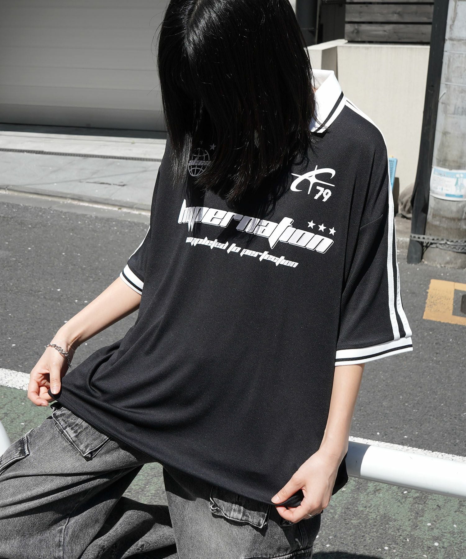ILL'S（イルズ）襟付き半袖サッカーTシャツ ユニフォームライク メンズ