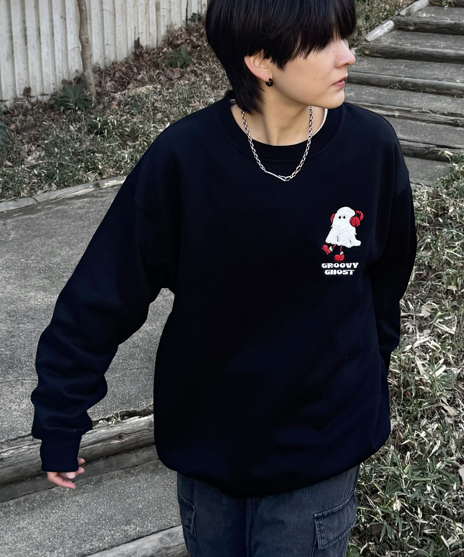 はるるyoriスウェット グレーのワイドスウェットパンツ | YORI