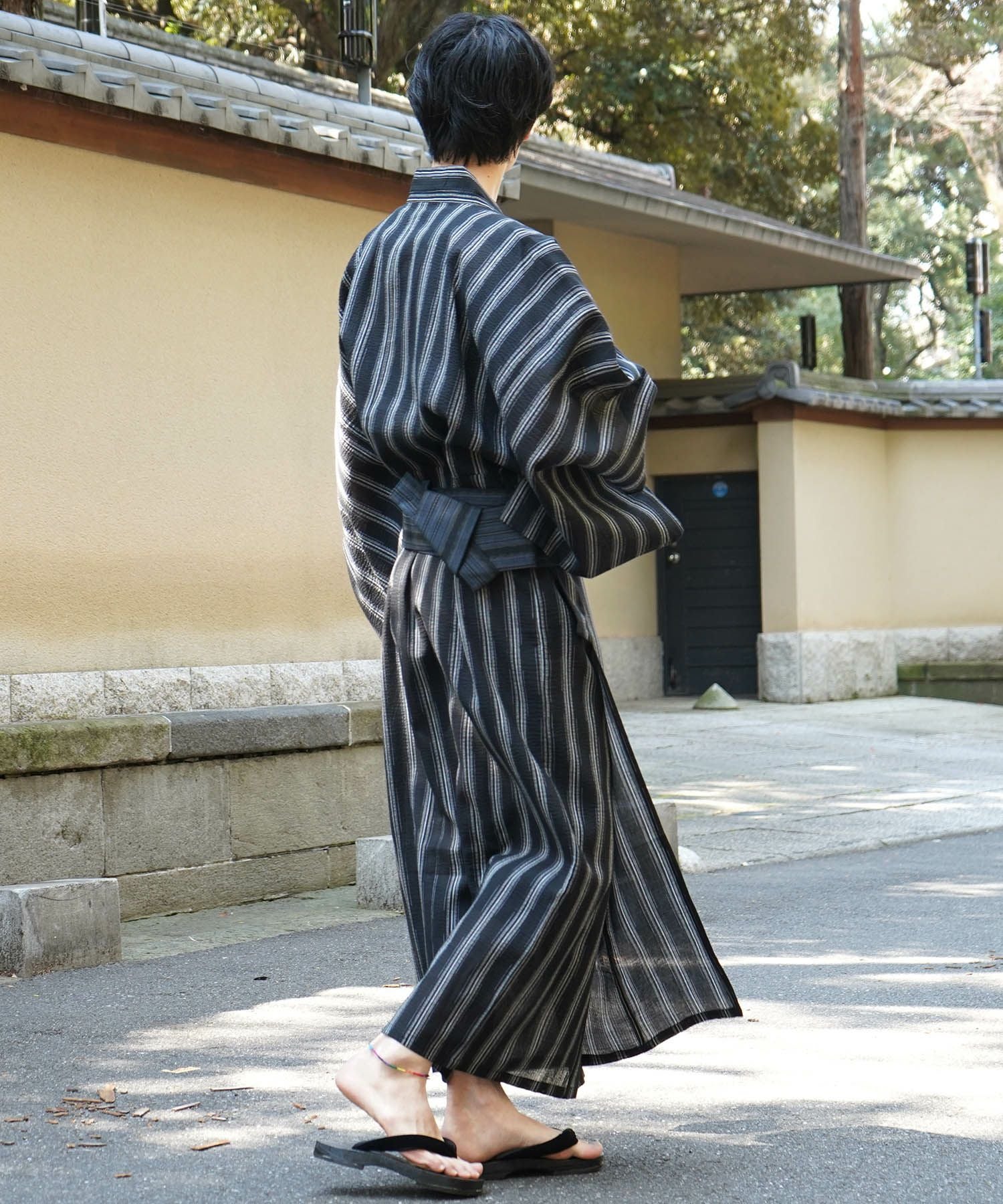 Confirm（コンファーム）縞しじら織り浴衣 4点セット【 浴衣