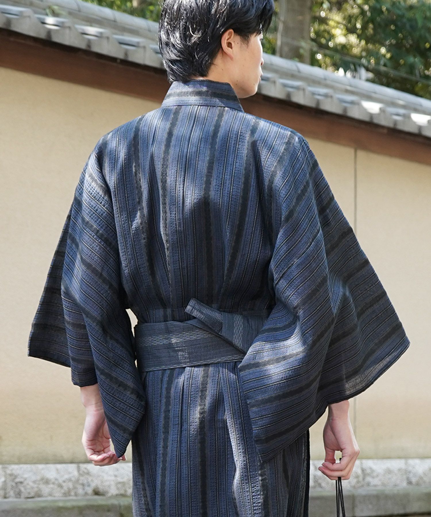 Confirm（コンファーム）縞しじら織り浴衣 4点セット【 浴衣