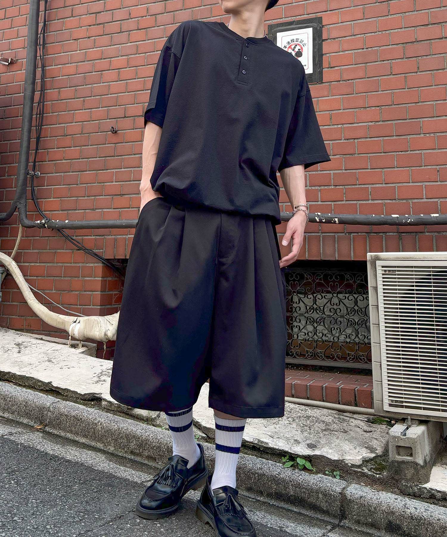 Confirm（コンファーム）ヘンリーネック ドローコード Tシャツ