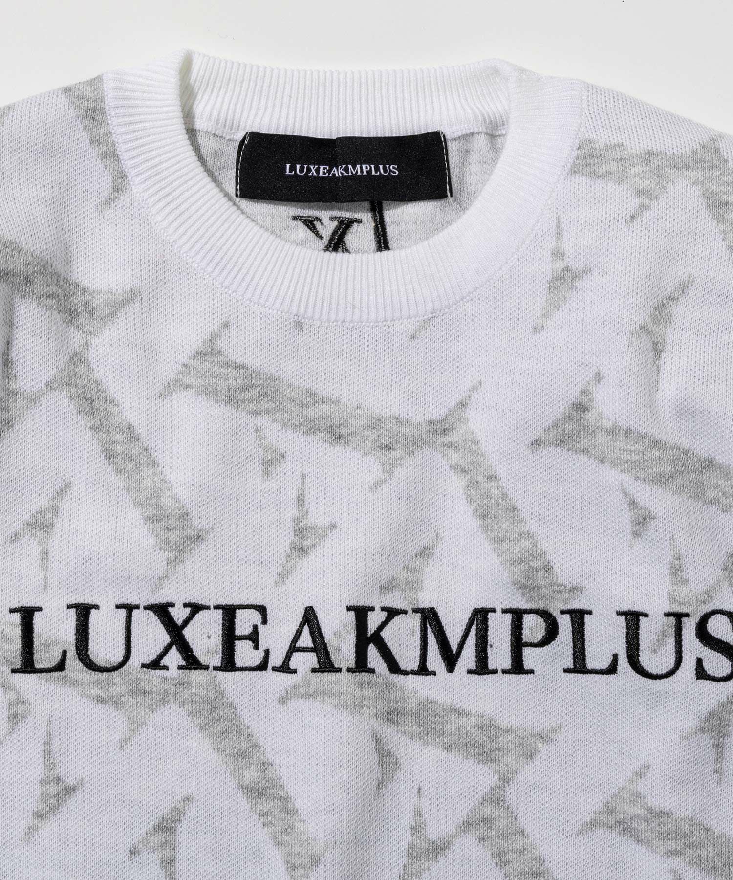 LUXEAKMPLUS(リュクスエイケイエムプラス)ゴルフ 総柄長袖ニット