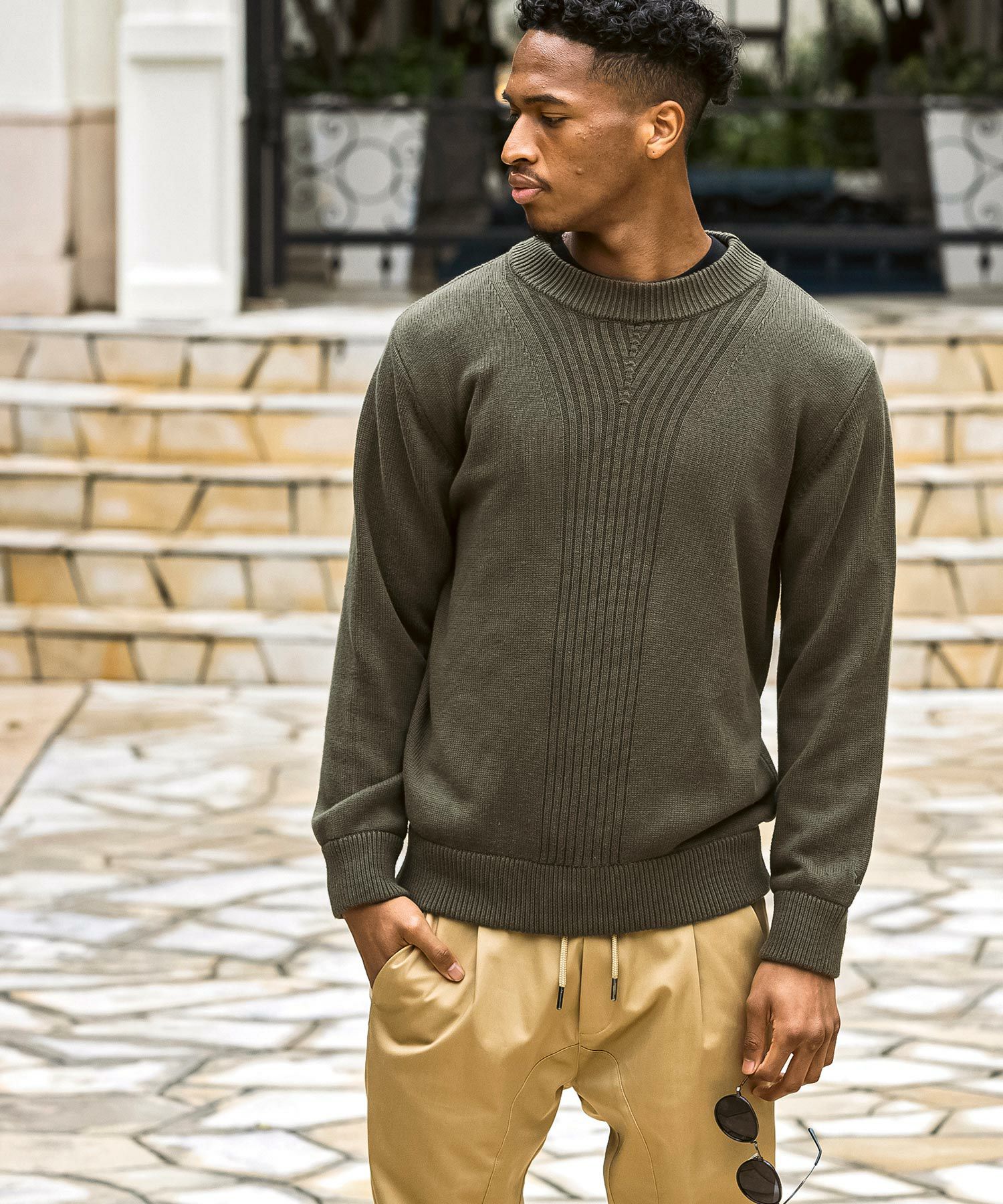 【極美品】1PIU1UGUALE3 GOLFブラウンフードセーター KNIT (ニット) | 1PIU1UGUALE3