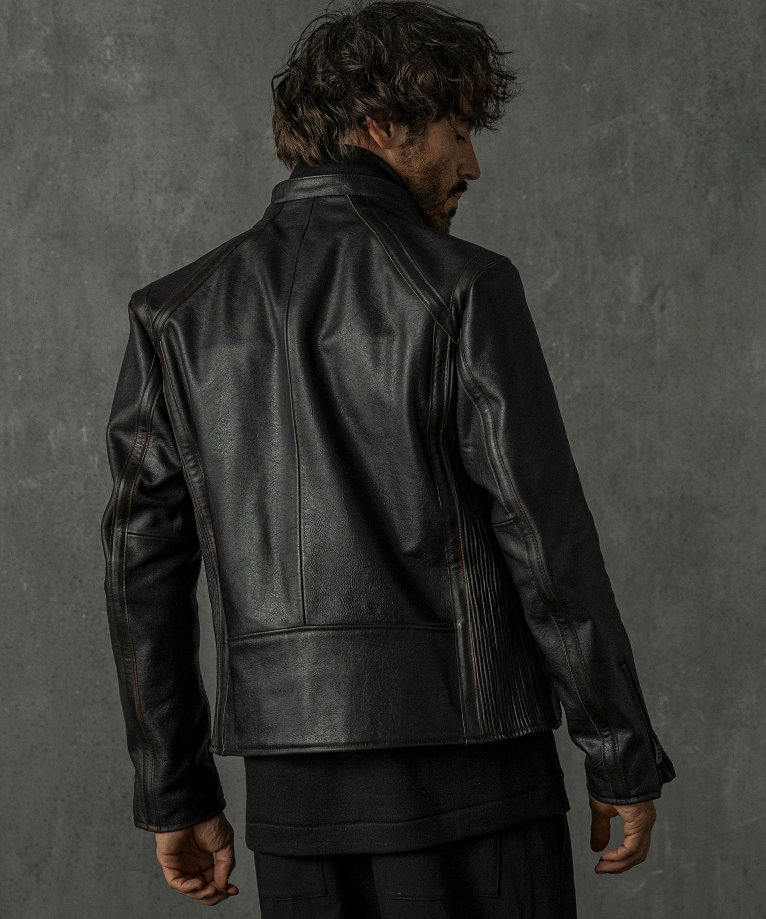 823 c diem レザージャケット ブラック ジップ サイズ4 SHEEP LEATHER