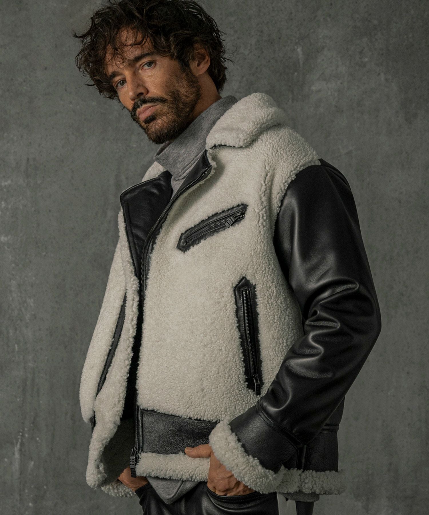 DIESEL ディーゼル ムートンライダース レザージャケット DIESEL】ディーゼル『ムートンジャケット sizeS』メンズ レザー